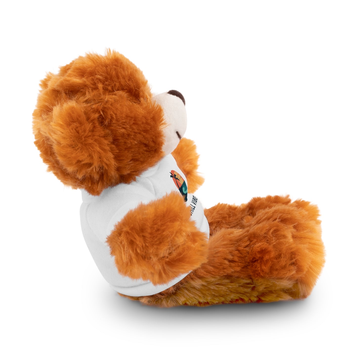 Chill Vibes Stuffed Animal, Cute Gift for Kids, Plush Toy with Tee, Birthday Present, Cozy Home Decor, Baby Shower Gift