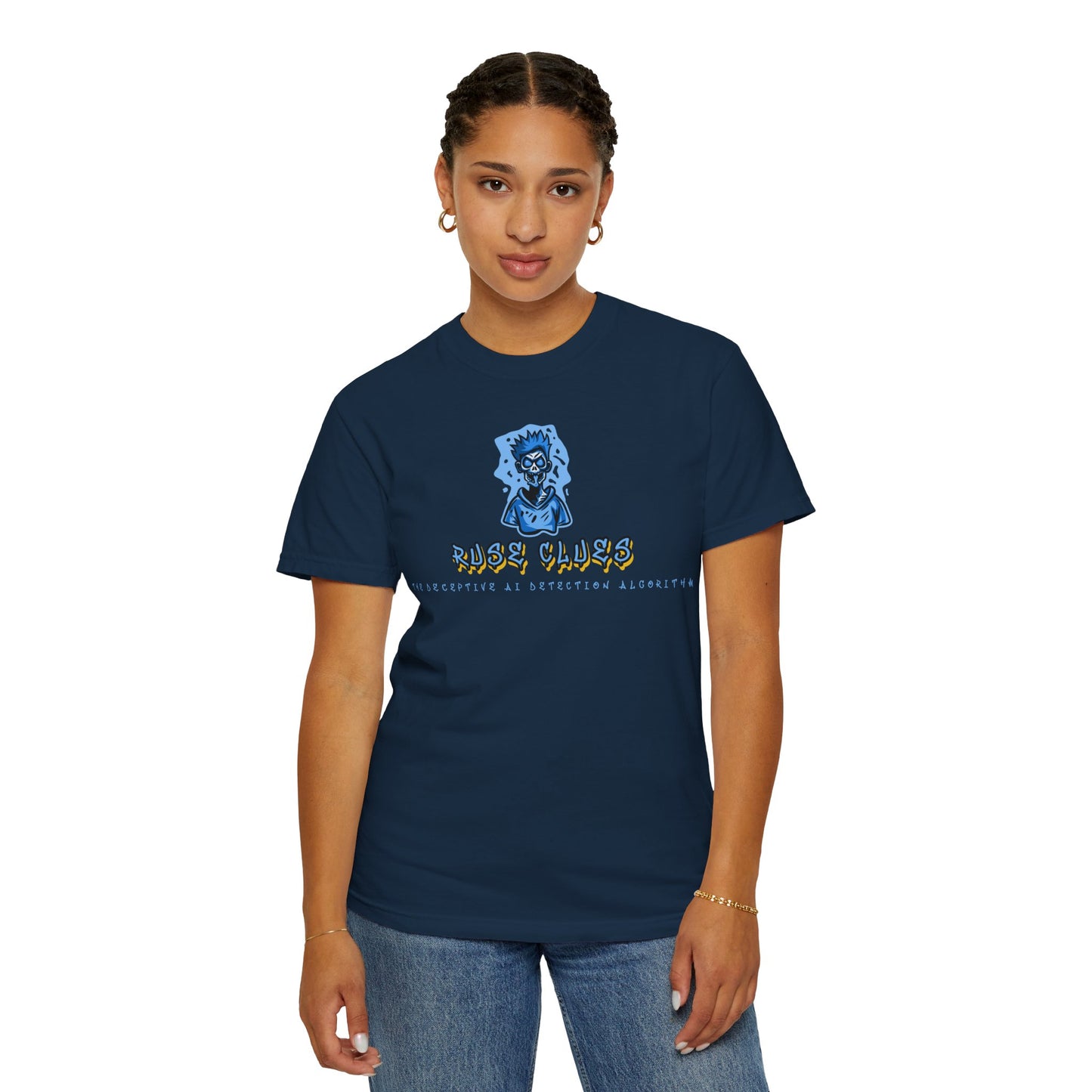 Unisex Garment-Dyed Ruse Clues™ T-shirt - Casual Style for Everyday Wear, Perfect Gift for Music Lovers, Summer Vibe, Graphic Tee