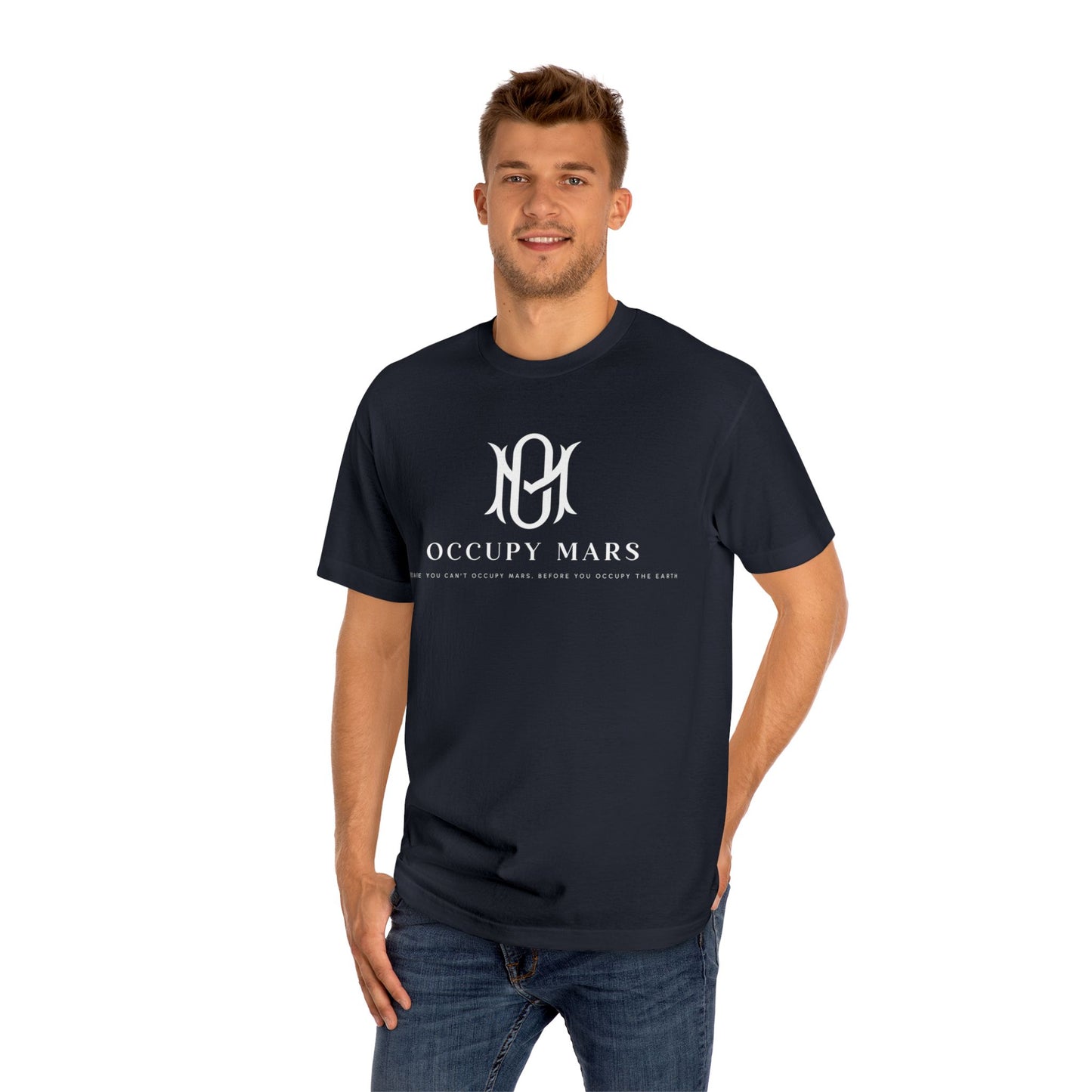 Unisex Classic Occupy Mars Tee - Casual Everyday Shirt, Graphic Top for All Occasions, Gift for Friends, Birthday, Teen Fashion, Relaxed Fit