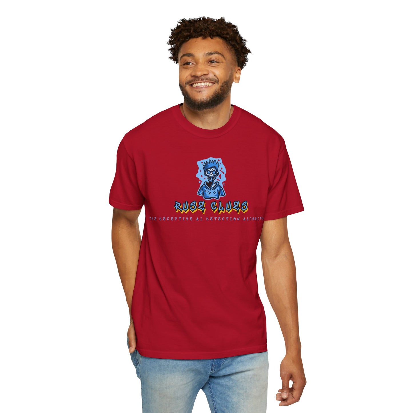 Unisex Garment-Dyed Ruse Clues™ T-shirt - Casual Style for Everyday Wear, Perfect Gift for Music Lovers, Summer Vibe, Graphic Tee