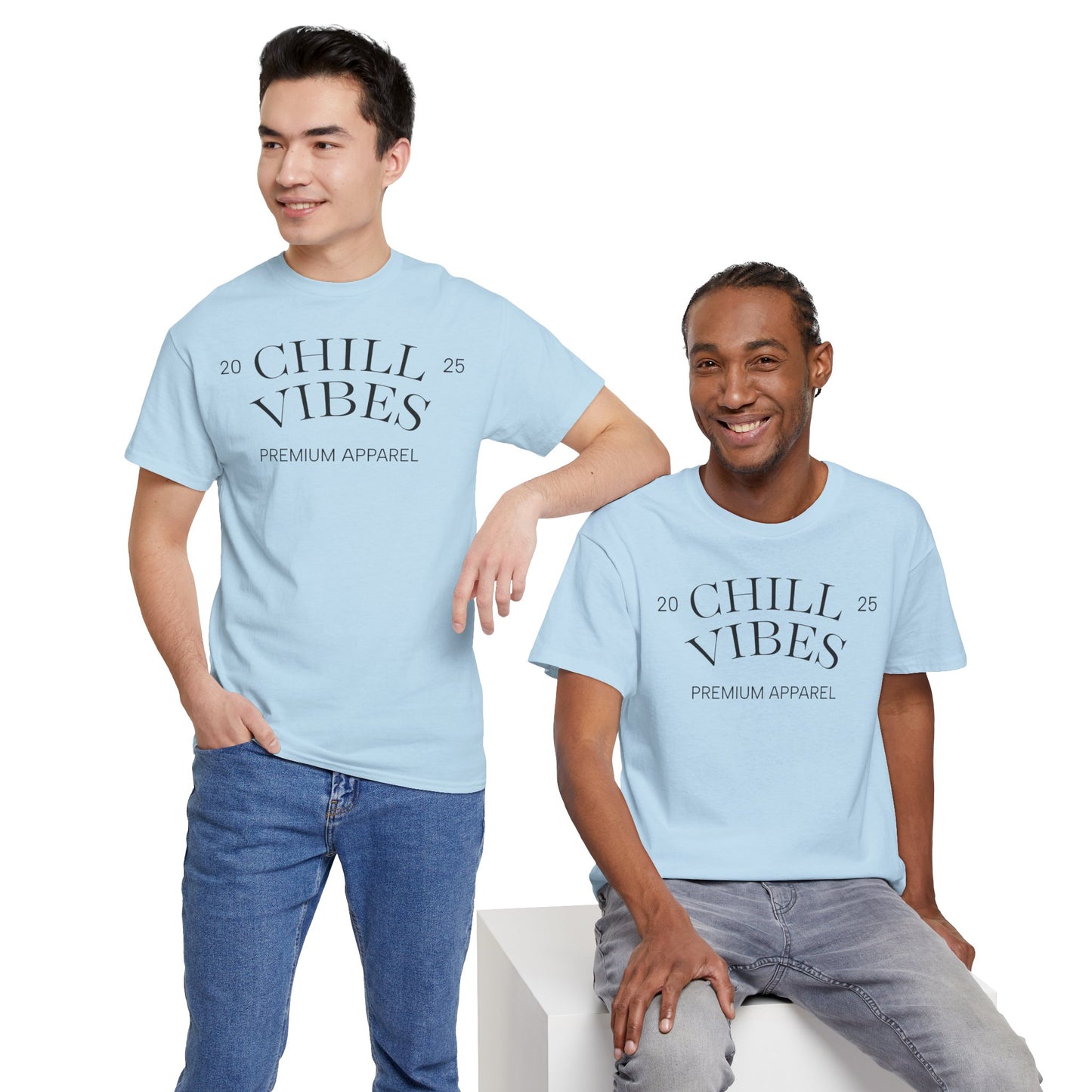 Chill Vibes Unisex Heavy Cotton Tee, Relaxed Wear, Casual Outfit, Gift for Friends, Everyday Style, Chill Apparel