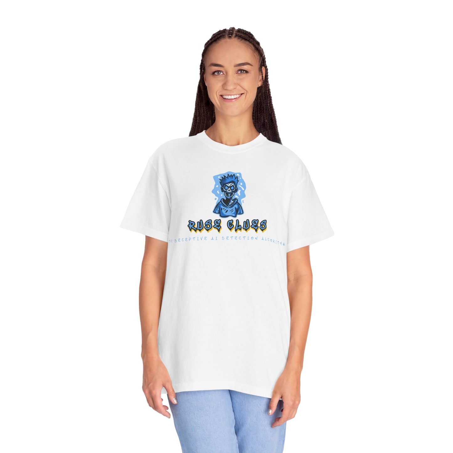 Unisex Garment-Dyed Ruse Clues™ T-shirt - Casual Style for Everyday Wear, Perfect Gift for Music Lovers, Summer Vibe, Graphic Tee
