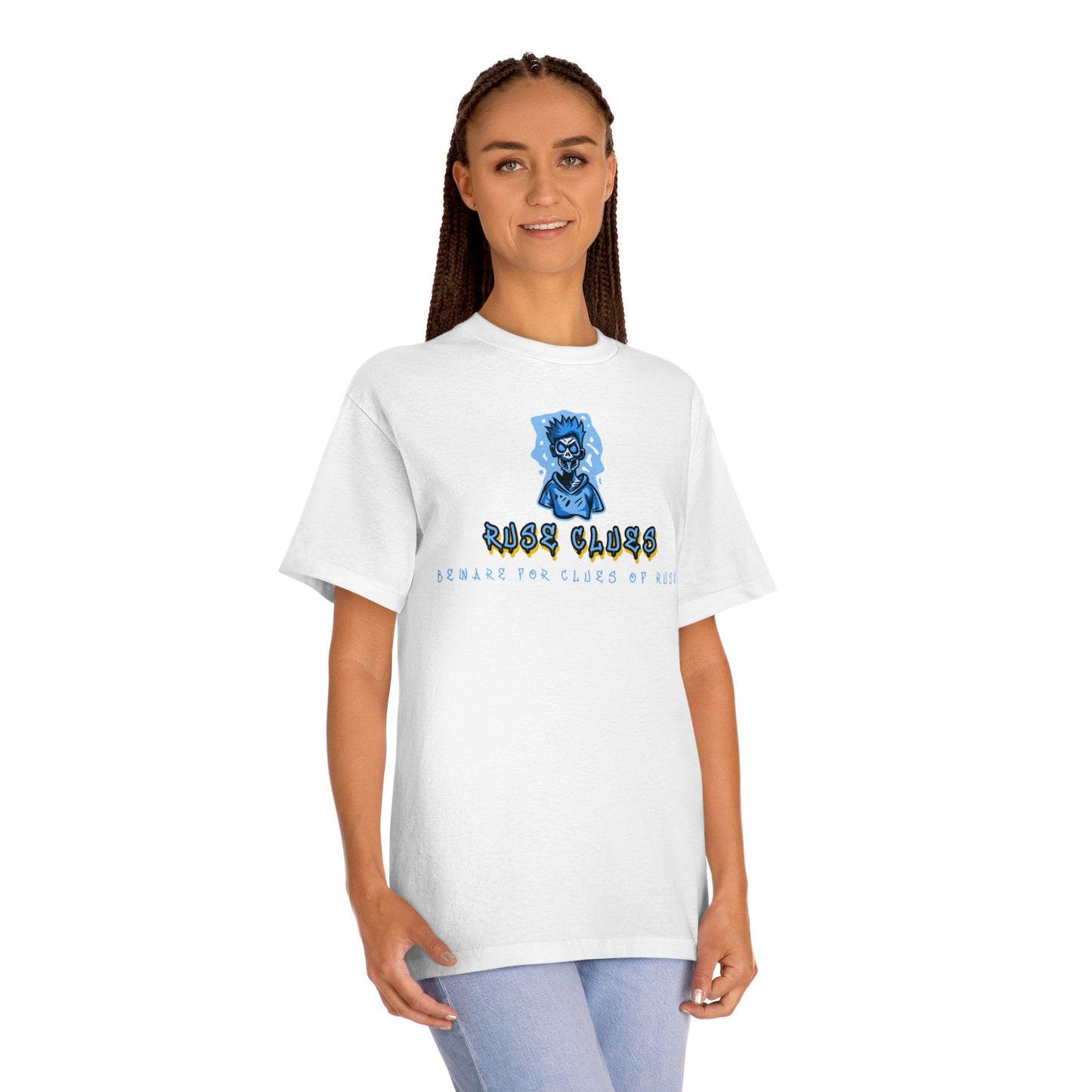 Unisex Classic Ruse Clues Graphic Tee, Edgy Streetwear, Casual Wear, Gifts for Him/Her, Unique Vintage Shirt, Youthful Style