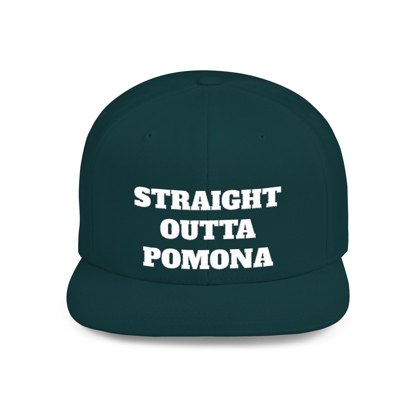Straight Outta Pomona Flat Bill Snapback Cap, Cool Snapback Hat, Urban Fashion Accessory, Gift for Trendsetters, Streetwear Style