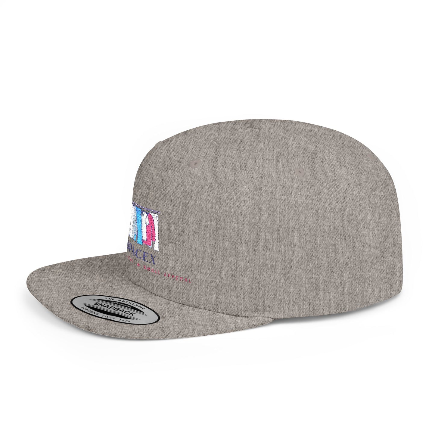 Flat Bill SpaceX Snapback Cap | Trendy Hat for Style Lovers, Gift for All Shapes and Sizes, Short, Tall, Fat, or Small, Casual Wear, Street Style, Cool Accessories