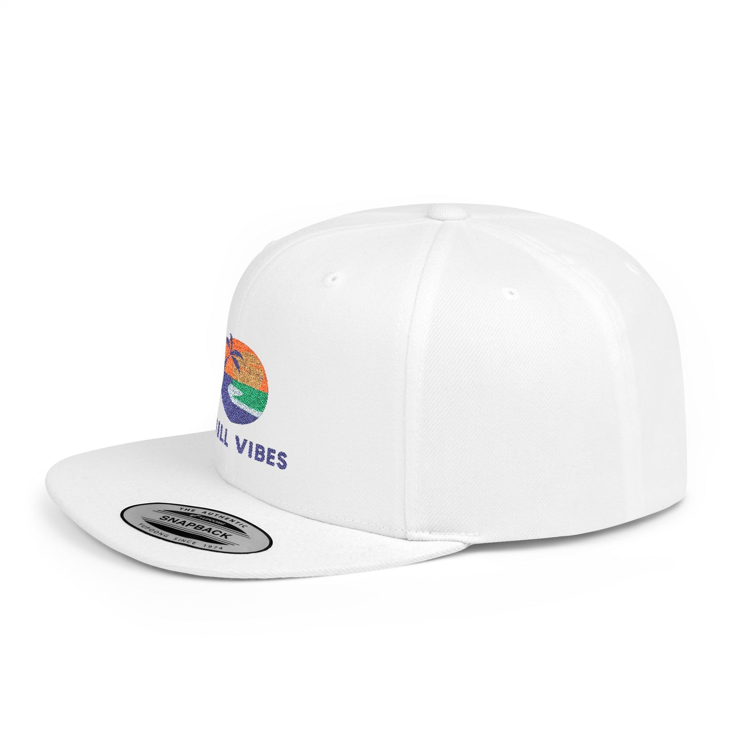 Chill Vibes Snapback Hat | Summer Cap, Beachwear Accessory, Casual Headwear, Gift for Him/Her, Trendy Style