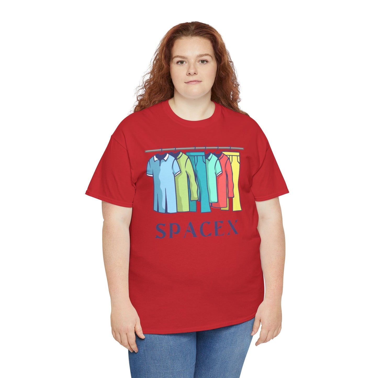 Unisex Heavy Cotton SPACEX Tee, Short, Tall, Fat, or Small apparel
