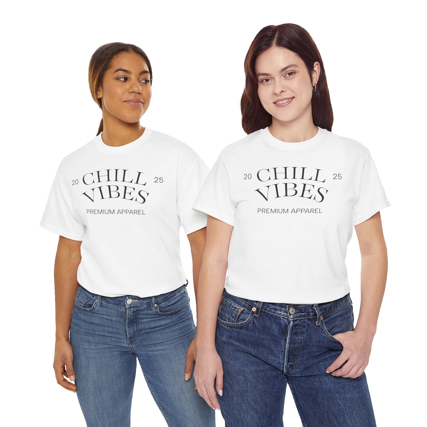 Chill Vibes Unisex Heavy Cotton Tee, Relaxed Wear, Casual Outfit, Gift for Friends, Everyday Style, Chill Apparel