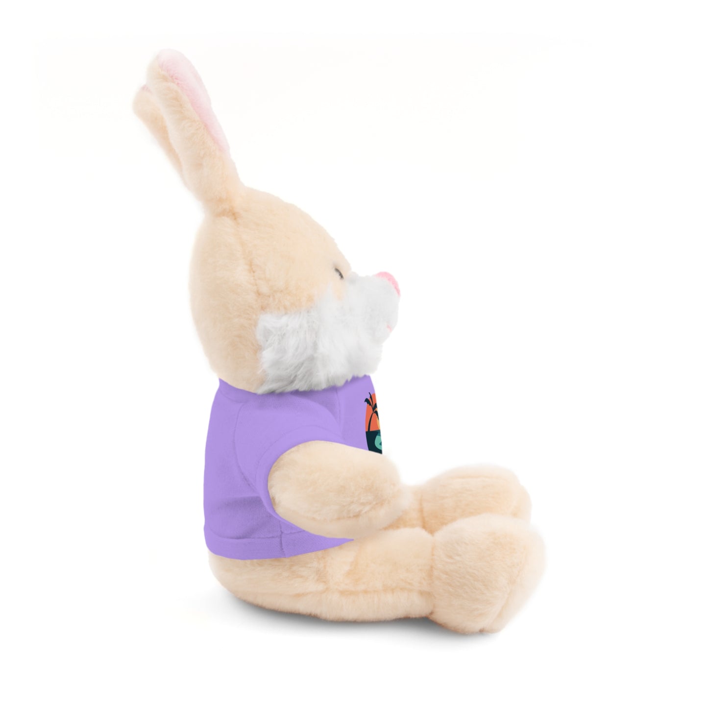 Chill Vibes Stuffed Animal, Cute Gift for Kids, Plush Toy with Tee, Birthday Present, Cozy Home Decor, Baby Shower Gift