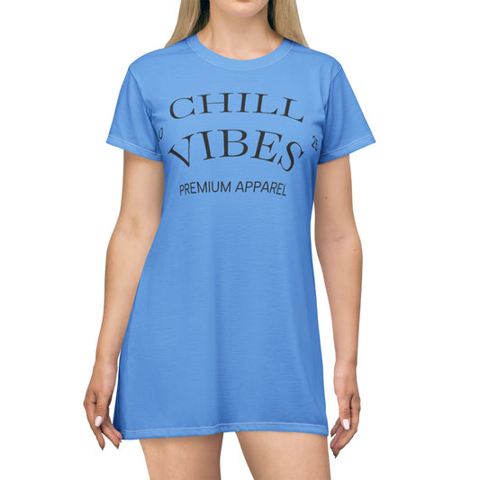 Chill Vibes T-Shirt Dress | Casual Summer Dress, Trendy Apparel, Beach Wear, Gifts for Her, Relaxed Style