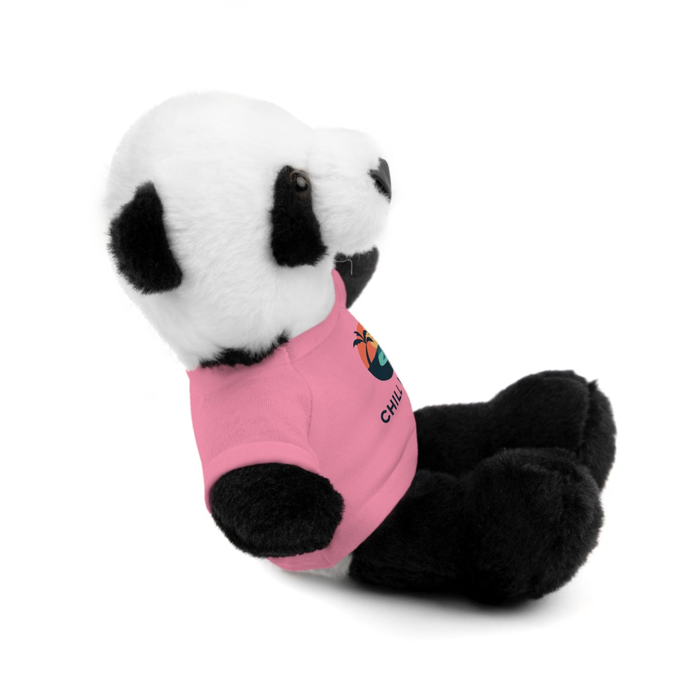 Chill Vibes Stuffed Animal, Cute Gift for Kids, Plush Toy with Tee, Birthday Present, Cozy Home Decor, Baby Shower Gift