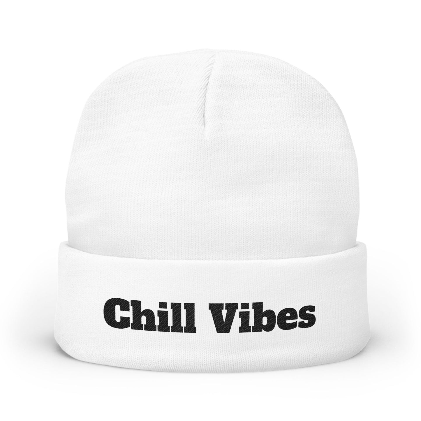 Chill Vibes Knit Beanie, Winter Hat, Cozy Accessories, Gift for Him/Her, Embroidered Beanie, Casual Headwear