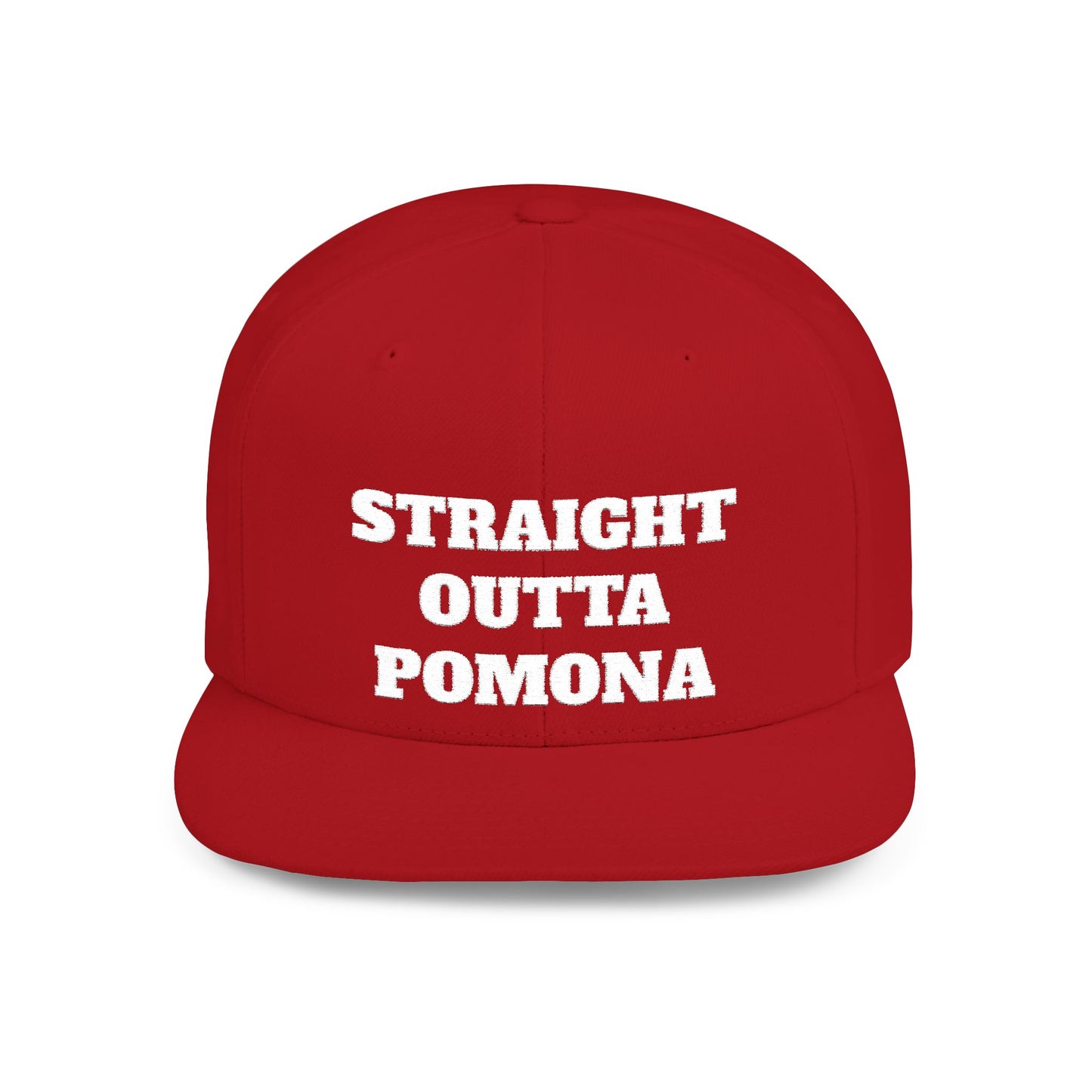 Straight Outta Pomona Flat Bill Snapback Cap, Cool Snapback Hat, Urban Fashion Accessory, Gift for Trendsetters, Streetwear Style