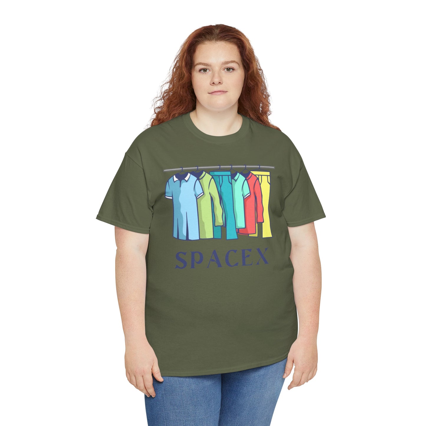Unisex Heavy Cotton SPACEX Tee, Short, Tall, Fat, or Small apparel