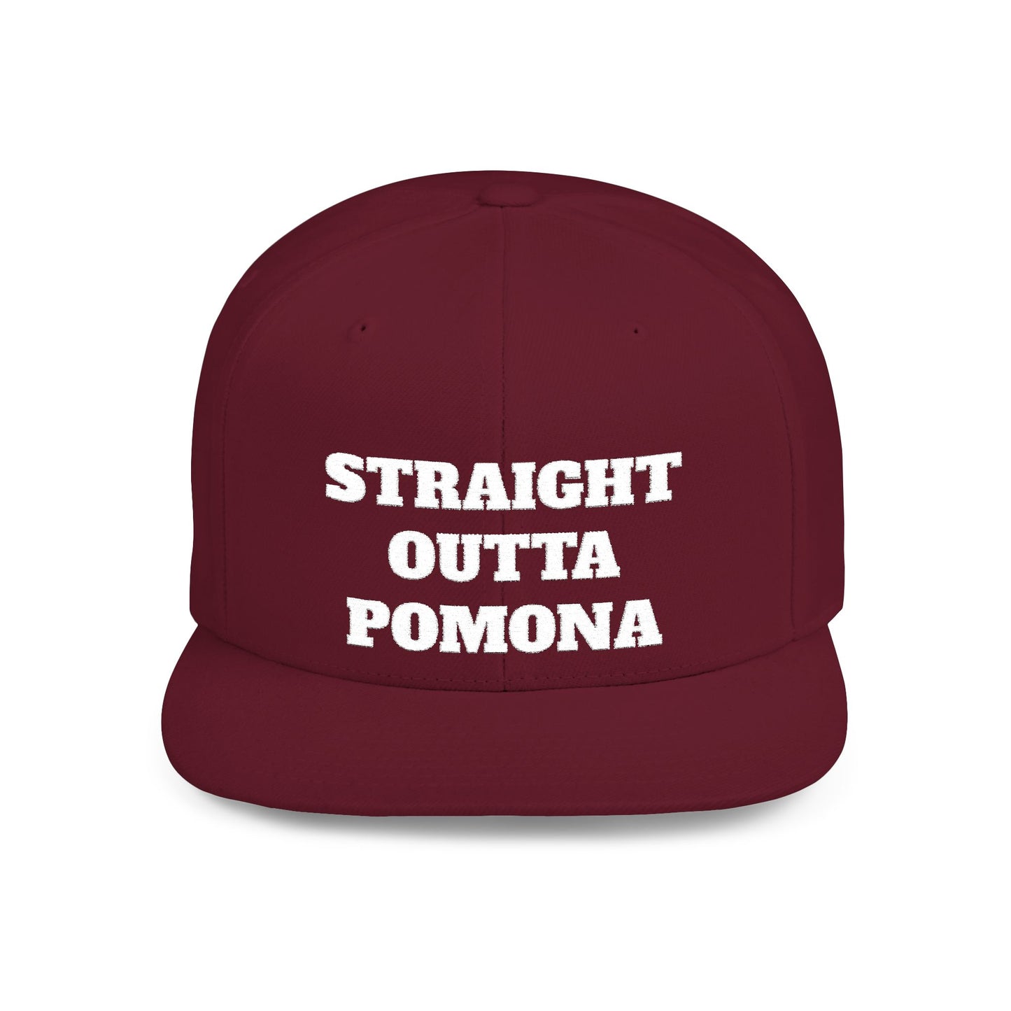 Straight Outta Pomona Flat Bill Snapback Cap, Cool Snapback Hat, Urban Fashion Accessory, Gift for Trendsetters, Streetwear Style