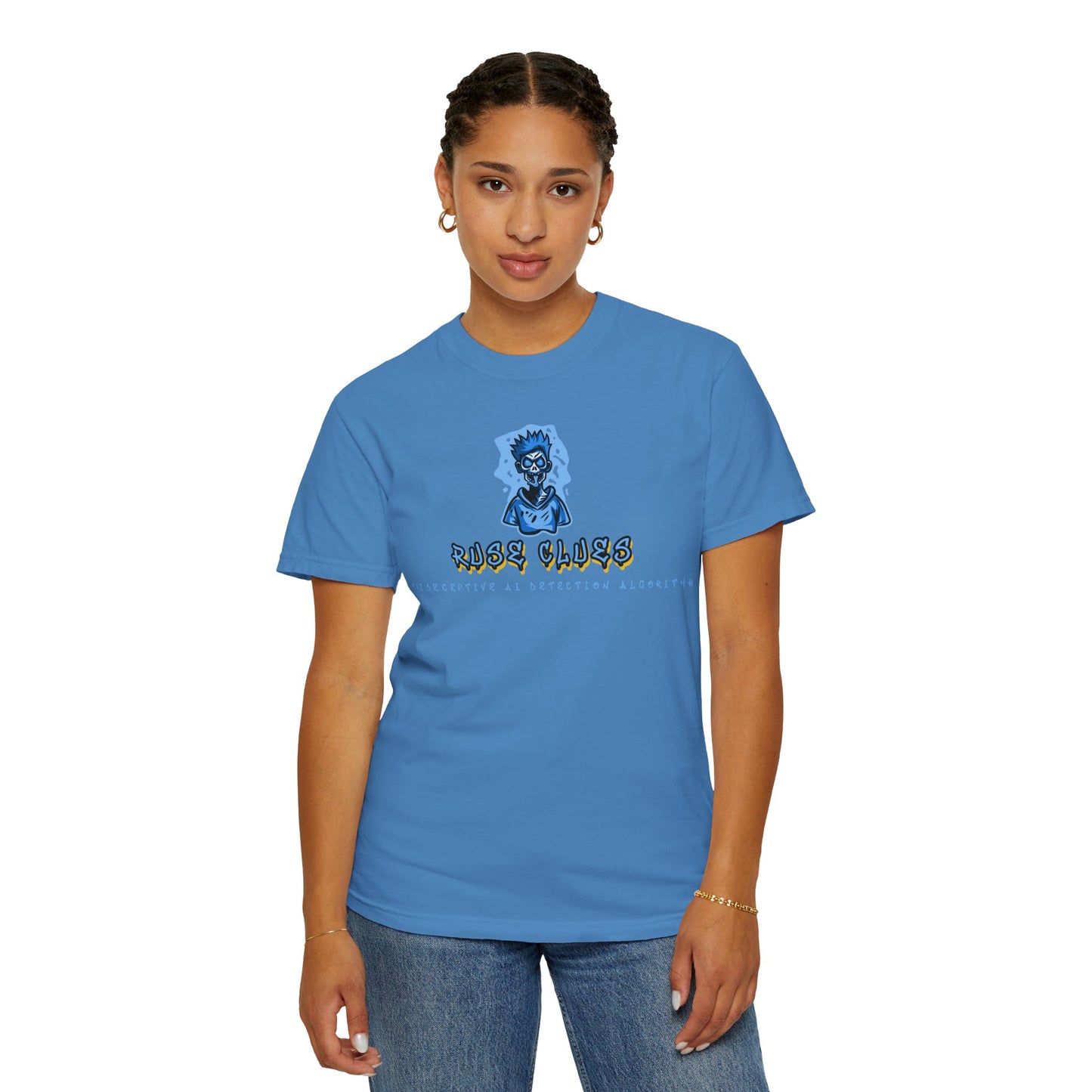 Unisex Garment-Dyed Ruse Clues™ T-shirt - Casual Style for Everyday Wear, Perfect Gift for Music Lovers, Summer Vibe, Graphic Tee