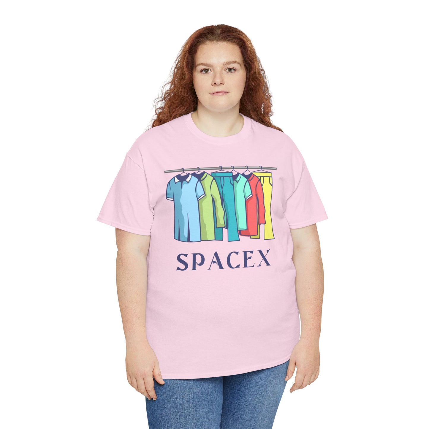 Unisex Heavy Cotton SPACEX Tee, Short, Tall, Fat, or Small apparel