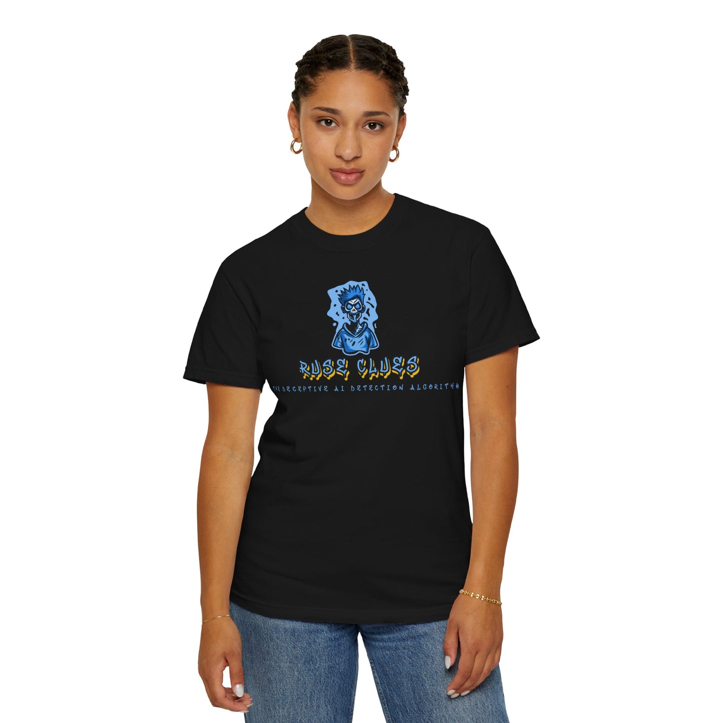 Unisex Garment-Dyed Ruse Clues™ T-shirt - Casual Style for Everyday Wear, Perfect Gift for Music Lovers, Summer Vibe, Graphic Tee