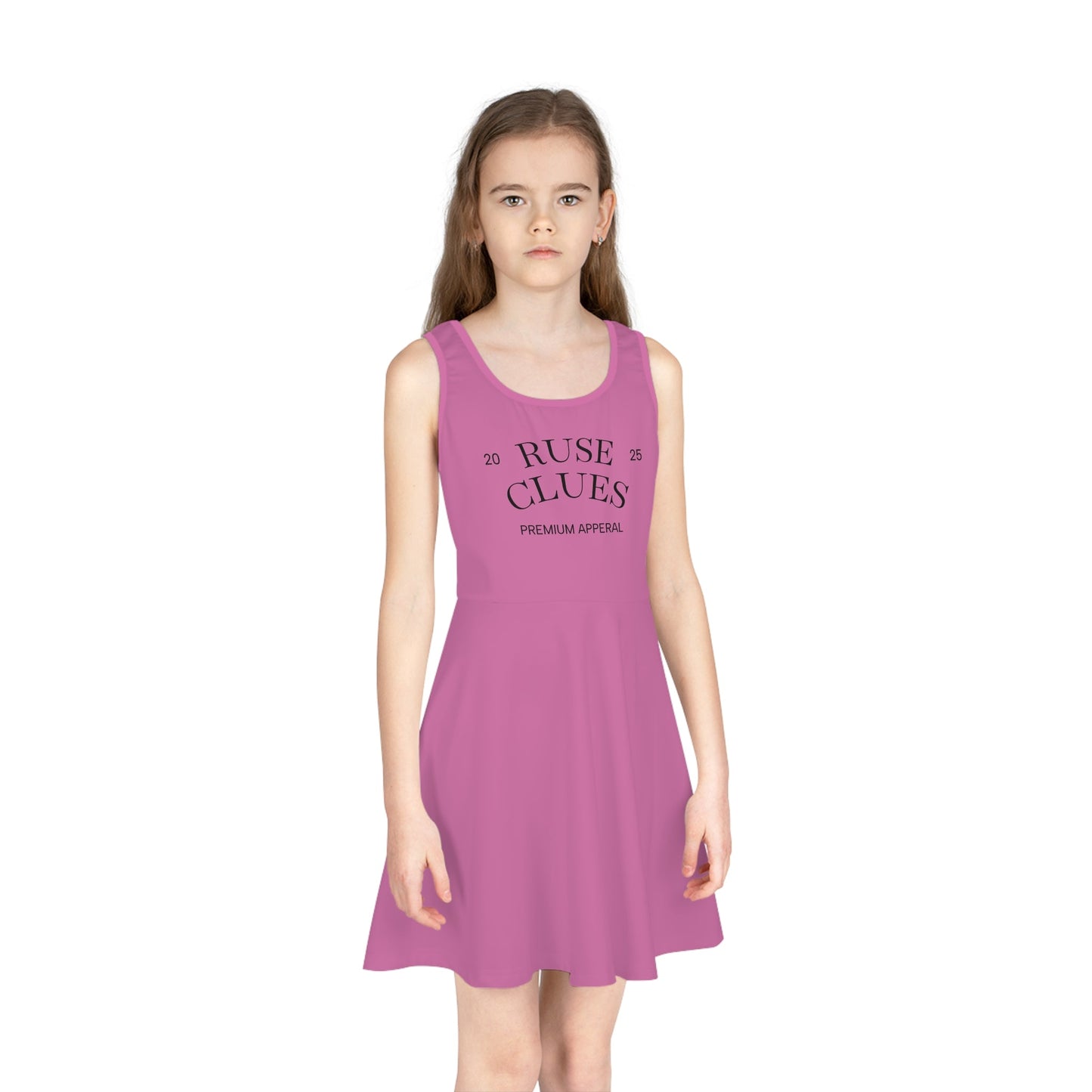 Girls' Sleeveless Ruse Clues® Sundress - Trendy Summer Dress for Girls, Perfect for Parties, Birthdays, Beach Days, and Photo Shoots
