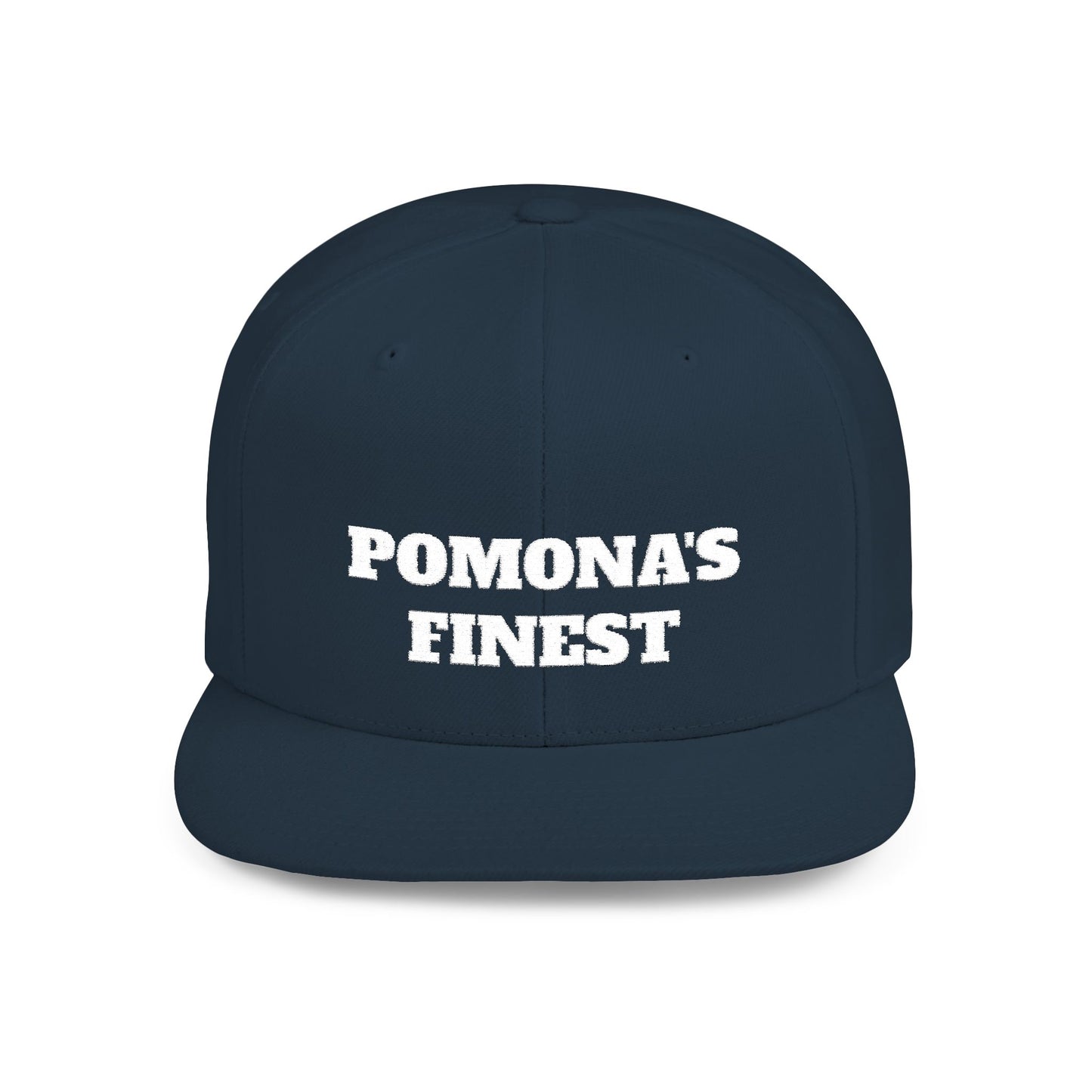 Pomona's Finest™ Flat Bill Snapback Cap, Cool Snapback Hat, Urban Fashion Accessory, Gift for Trendsetters, Streetwear Style