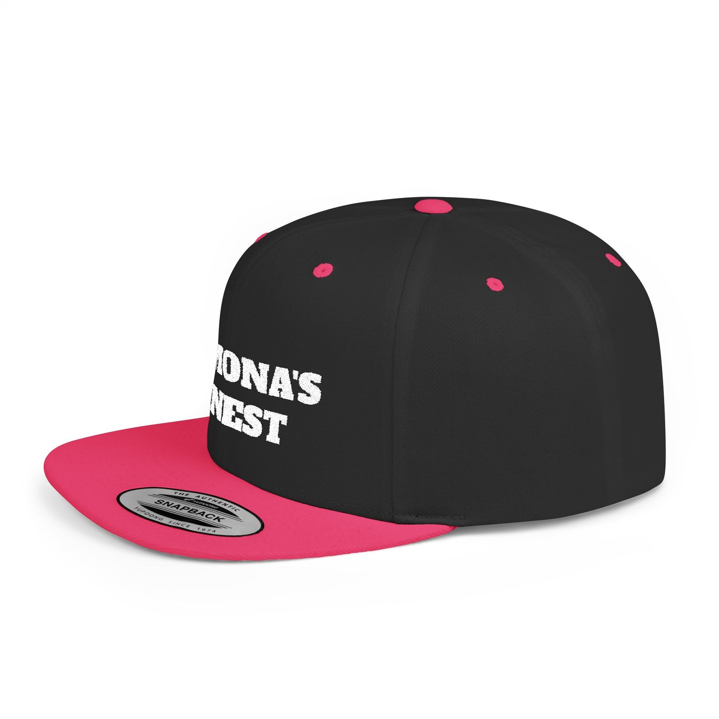Pomona's Finest™ Flat Bill Snapback Cap, Cool Snapback Hat, Urban Fashion Accessory, Gift for Trendsetters, Streetwear Style