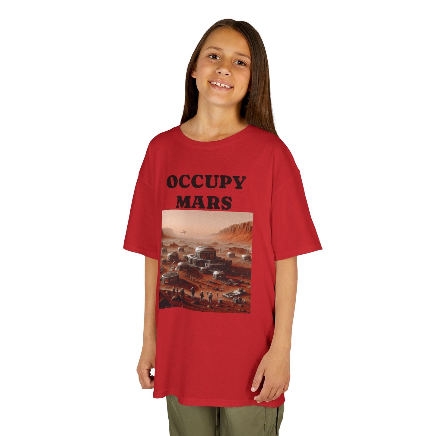 Occupy Mars™ Kids' Graphic Tee | Fun Space Tee, Cute Gift for Kids, Science Lovers, Casual Wear, Birthday Gift, Educational Apparel