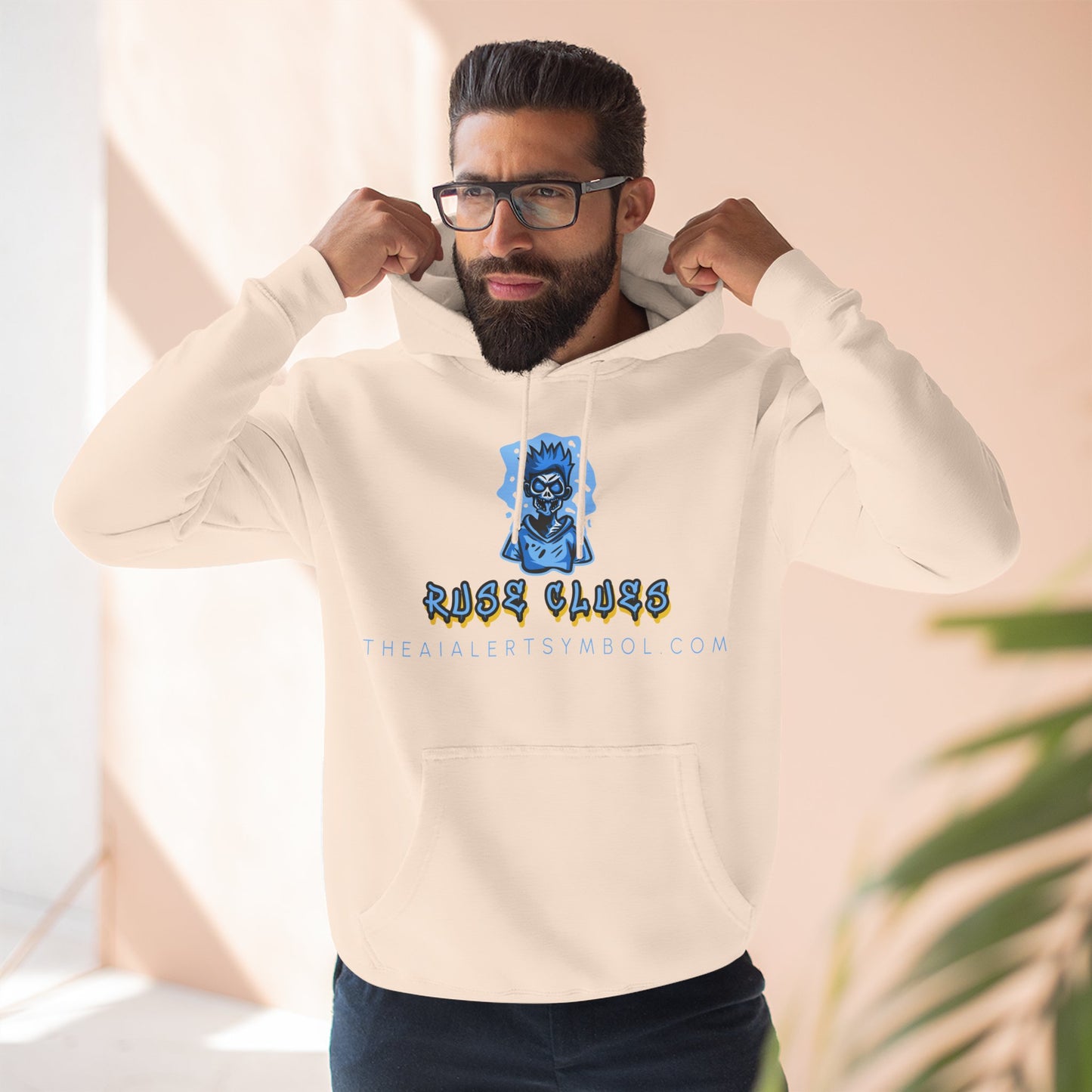 Ruse Clues® Hoodie — Blue Graphic Fleece Pullover