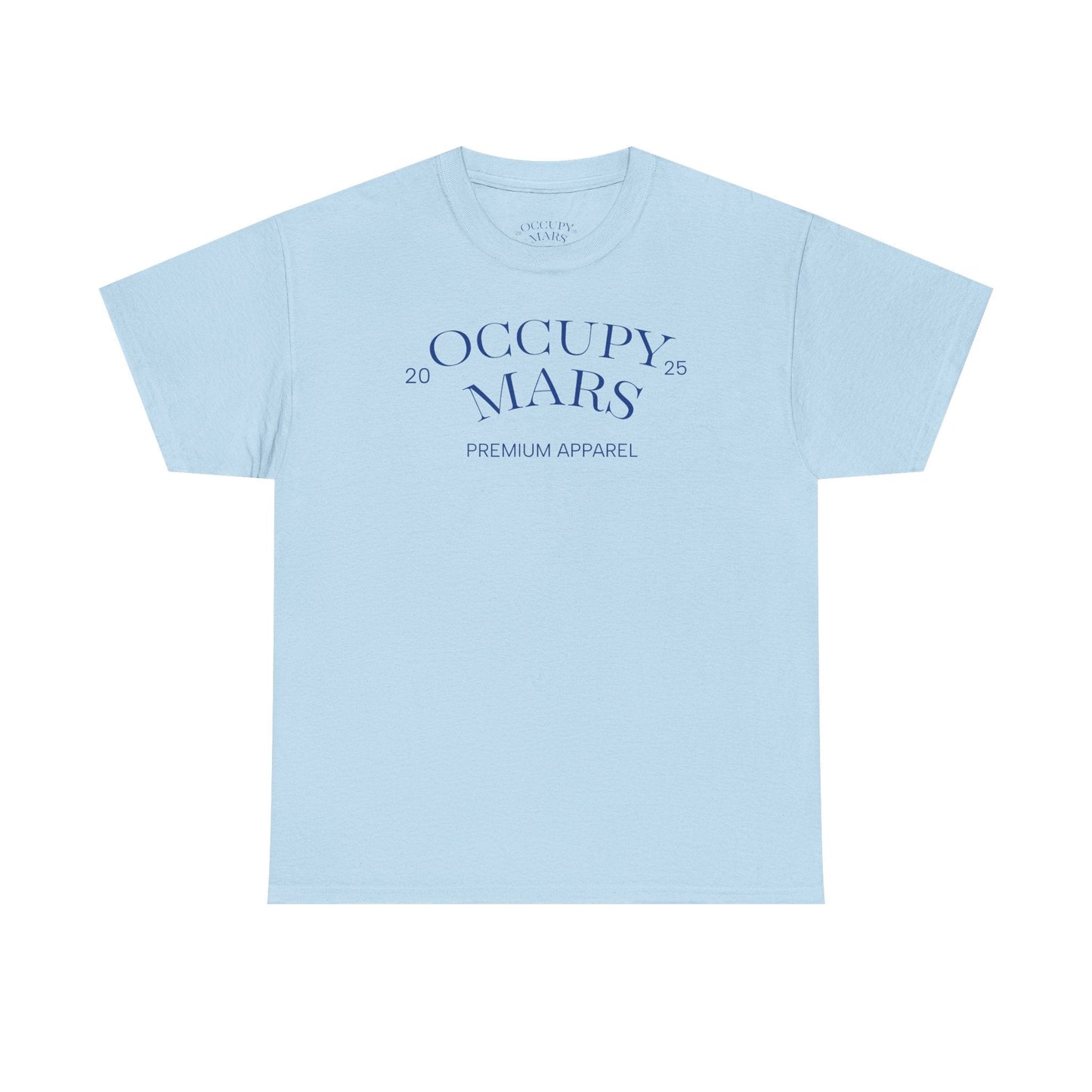 Unisex Occupy Mars™ Tee, Space Lover Gift, Blue Font, Trendy Cotton T-Shirt, Casual Wear, Unique Graphic Tee