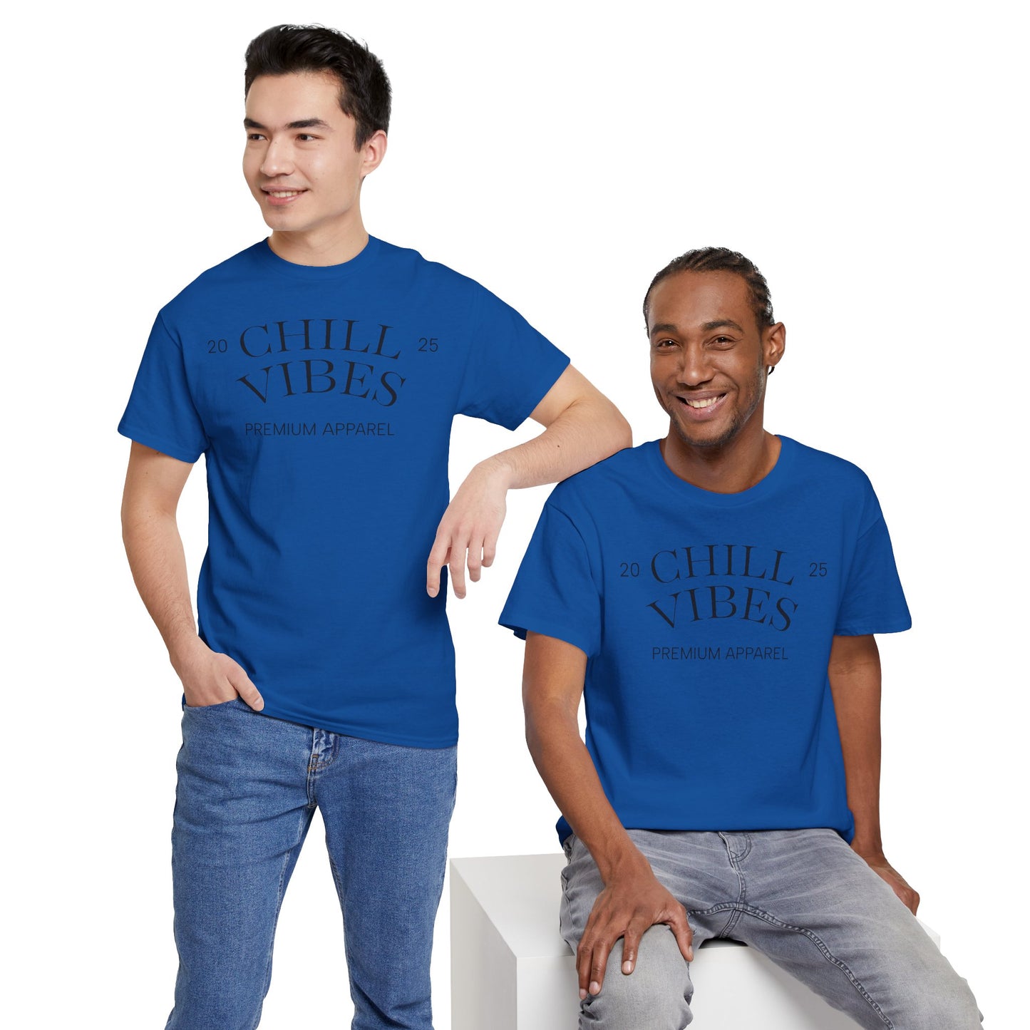 Chill Vibes™ Unisex Heavy Cotton Tee, Relaxed Wear, Casual Outfit, Gift for Friends, Everyday Style, Chill Apparel