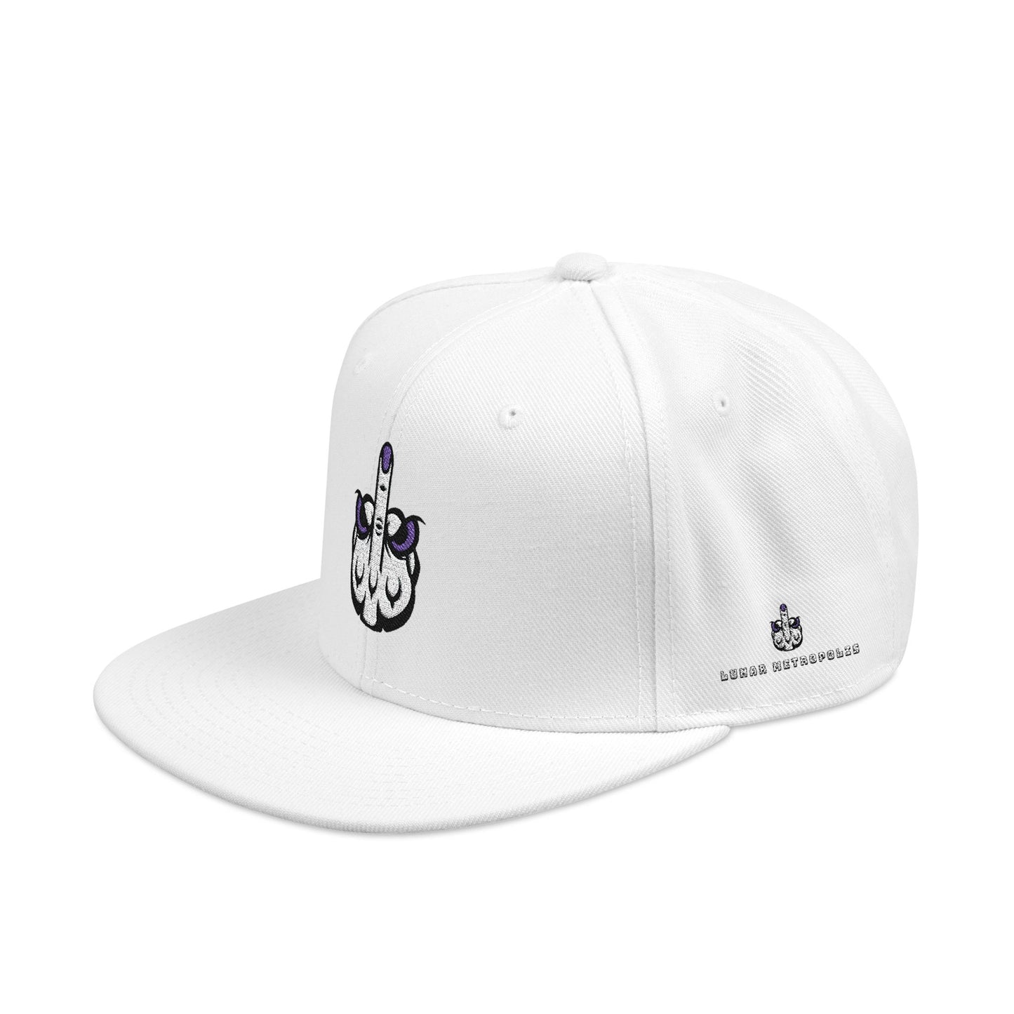 Lunar Metropolis™ Snapback Hat – Blue & White Floral Logo Cap