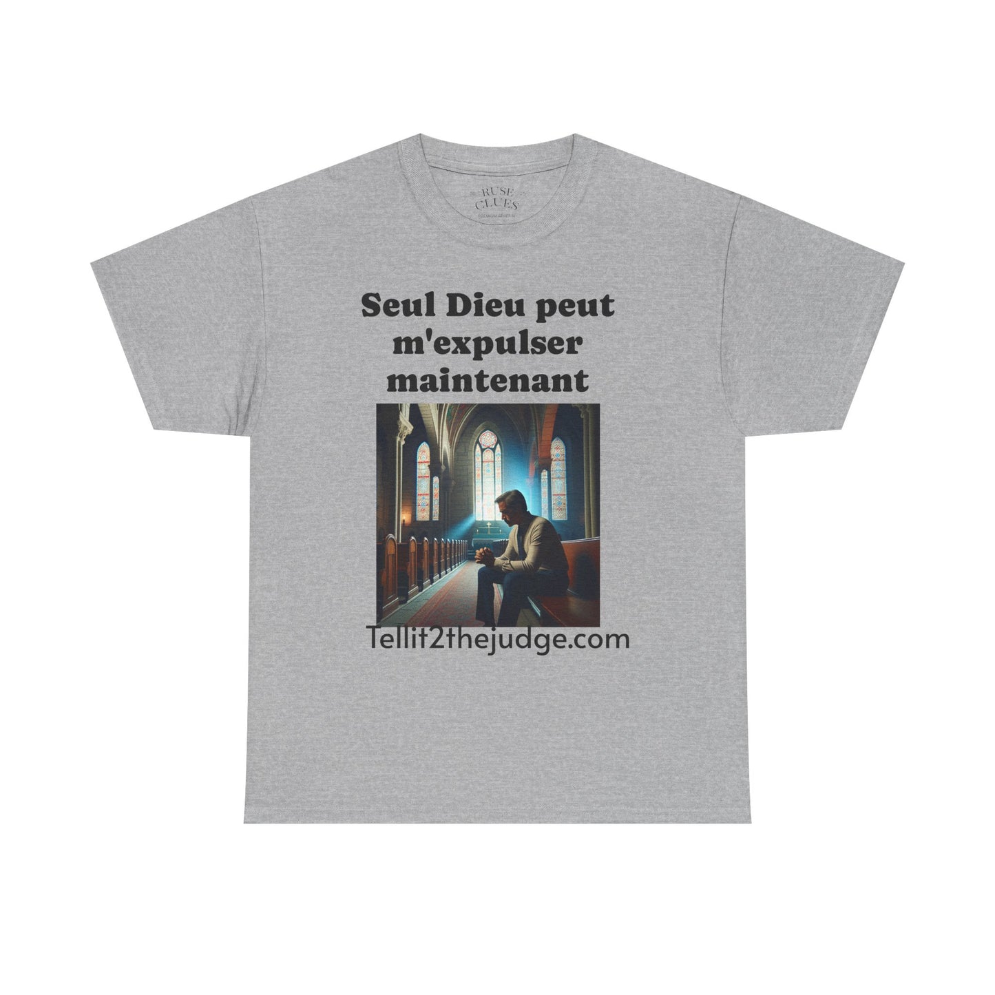 Unisex Heavy Cotton Only God Can Deport Me Now in French "Tellit2thejudge.com" Tee, Faith-Based Shirt, Comfortable Everyday Wear, Perfect for Gifting, Spiritual [...]