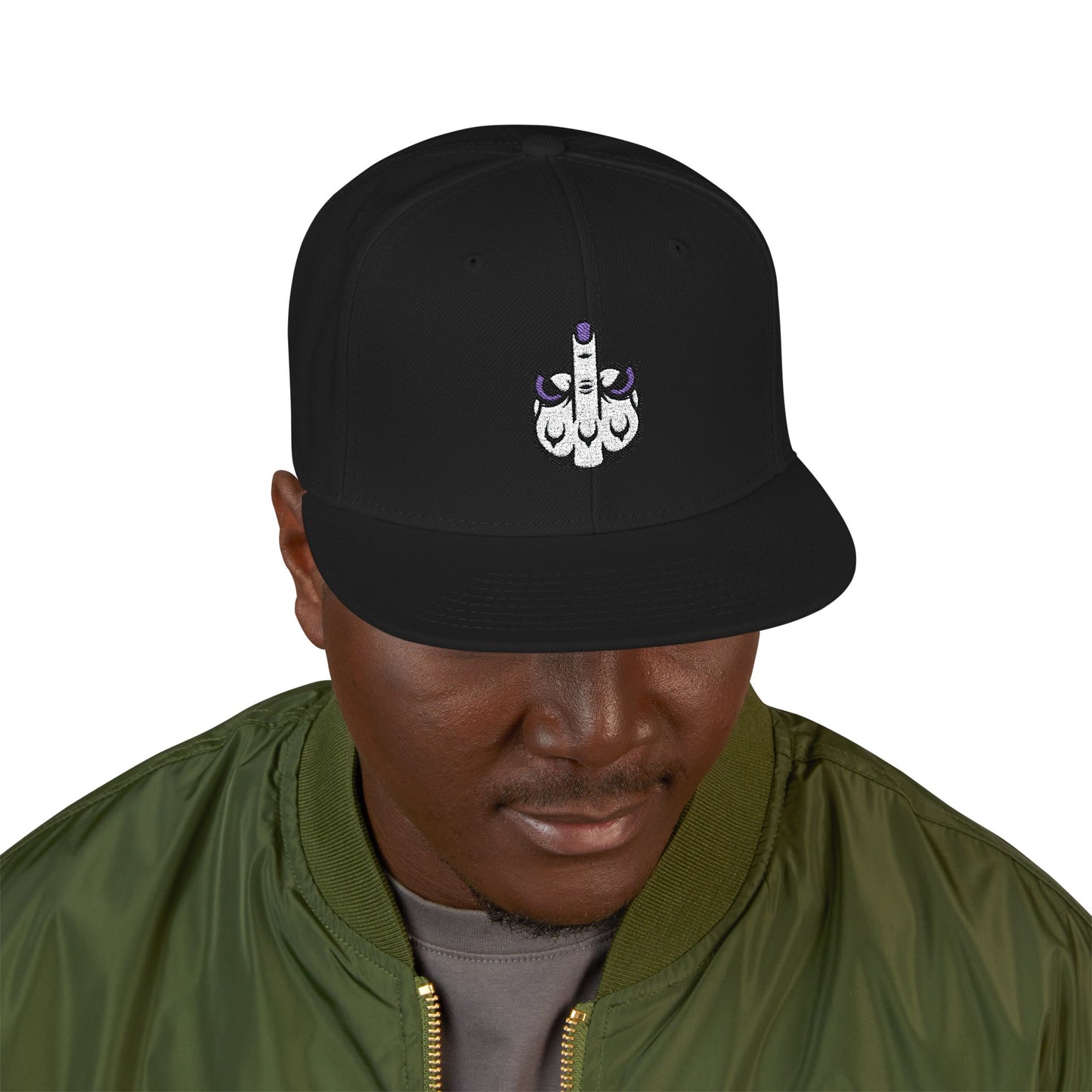 Lunar Metropolis™ Snapback Hat – Blue & White Floral Logo Cap