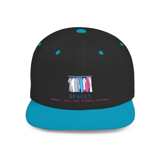 Flat Bill SpaceX Snapback Cap | Trendy Hat for Style Lovers, Gift for All Shapes and Sizes, Short, Tall, Fat, or Small, Casual Wear, Street Style, Cool Accessories