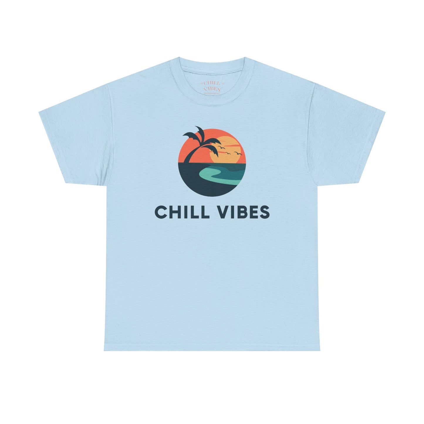 Chill Vibes™ Unisex Heavy Cotton Tee, Relaxed Fit T-Shirt, Summer Apparel, Beachwear, Gift for Him/Her, Casual Style