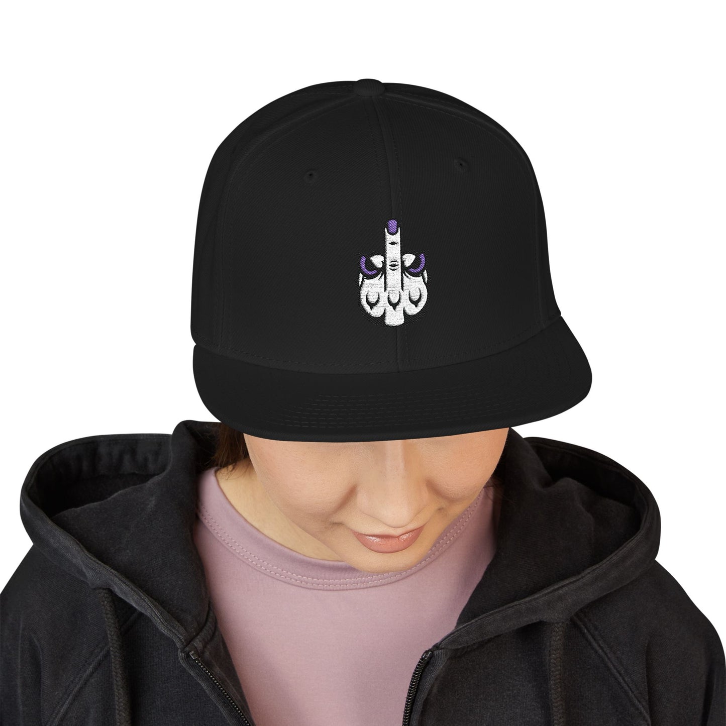 Lunar Metropolis™ Snapback Hat – Blue & White Floral Logo Cap