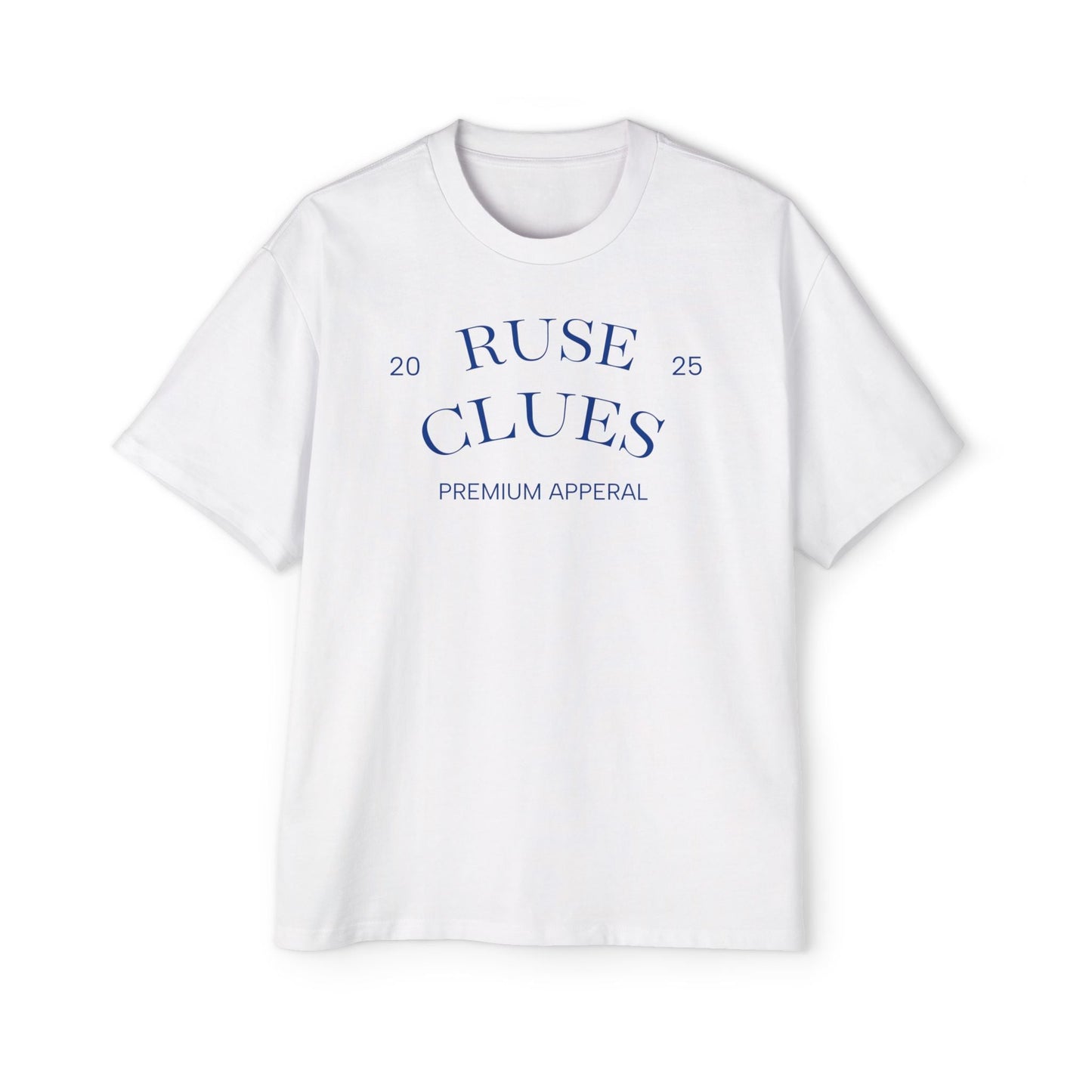 Men's Heavy Oversized Blue Print Ruse Clues® Tee, Casual Fashion Shirt, Streetwear Top, Gift for Him, Comfort Tee, Everyday Wear