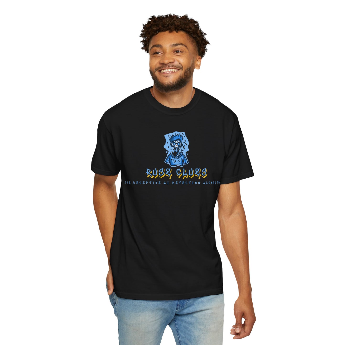 Unisex Garment-Dyed Ruse Clues™ T-shirt - Casual Style for Everyday Wear, Perfect Gift for Music Lovers, Summer Vibe, Graphic Tee