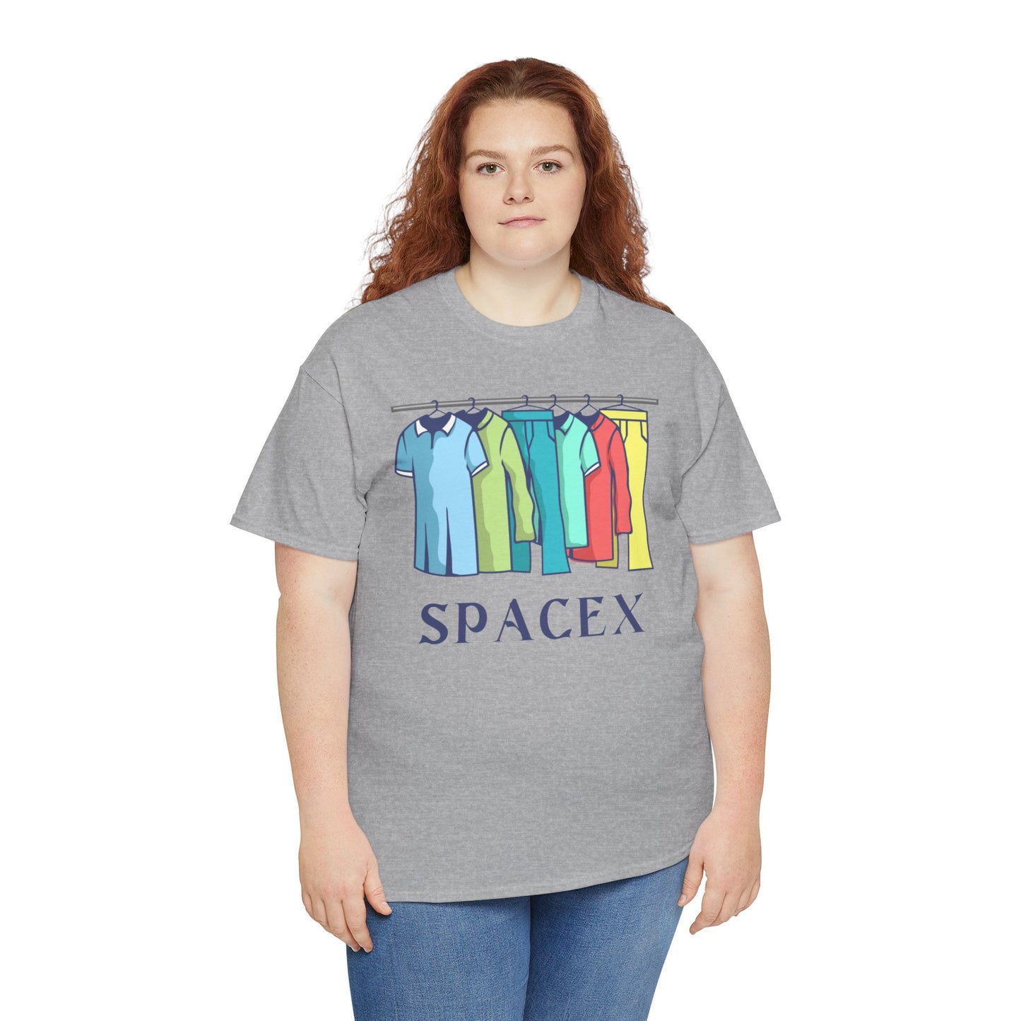 Unisex Heavy Cotton SPACEX Tee, Short, Tall, Fat, or Small apparel