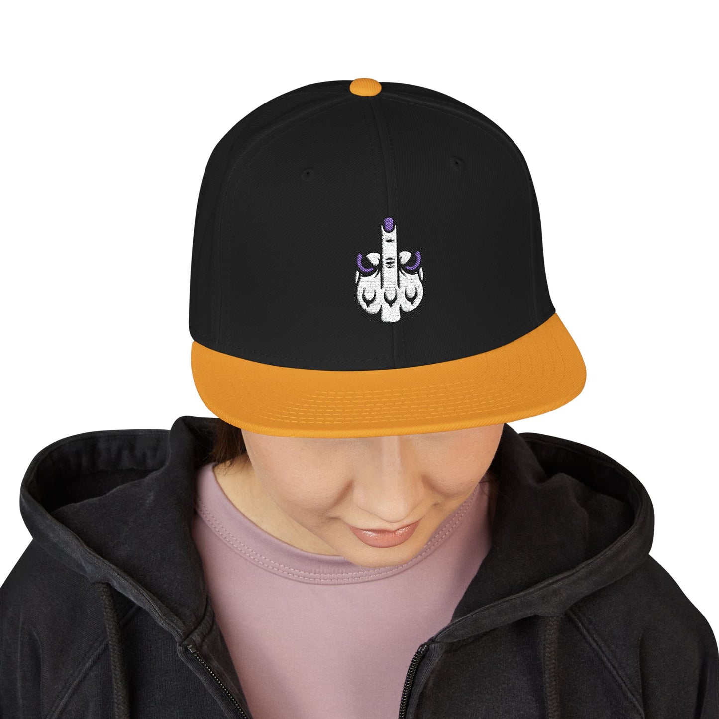 Lunar Metropolis™ Snapback Hat – Blue & White Floral Logo Cap