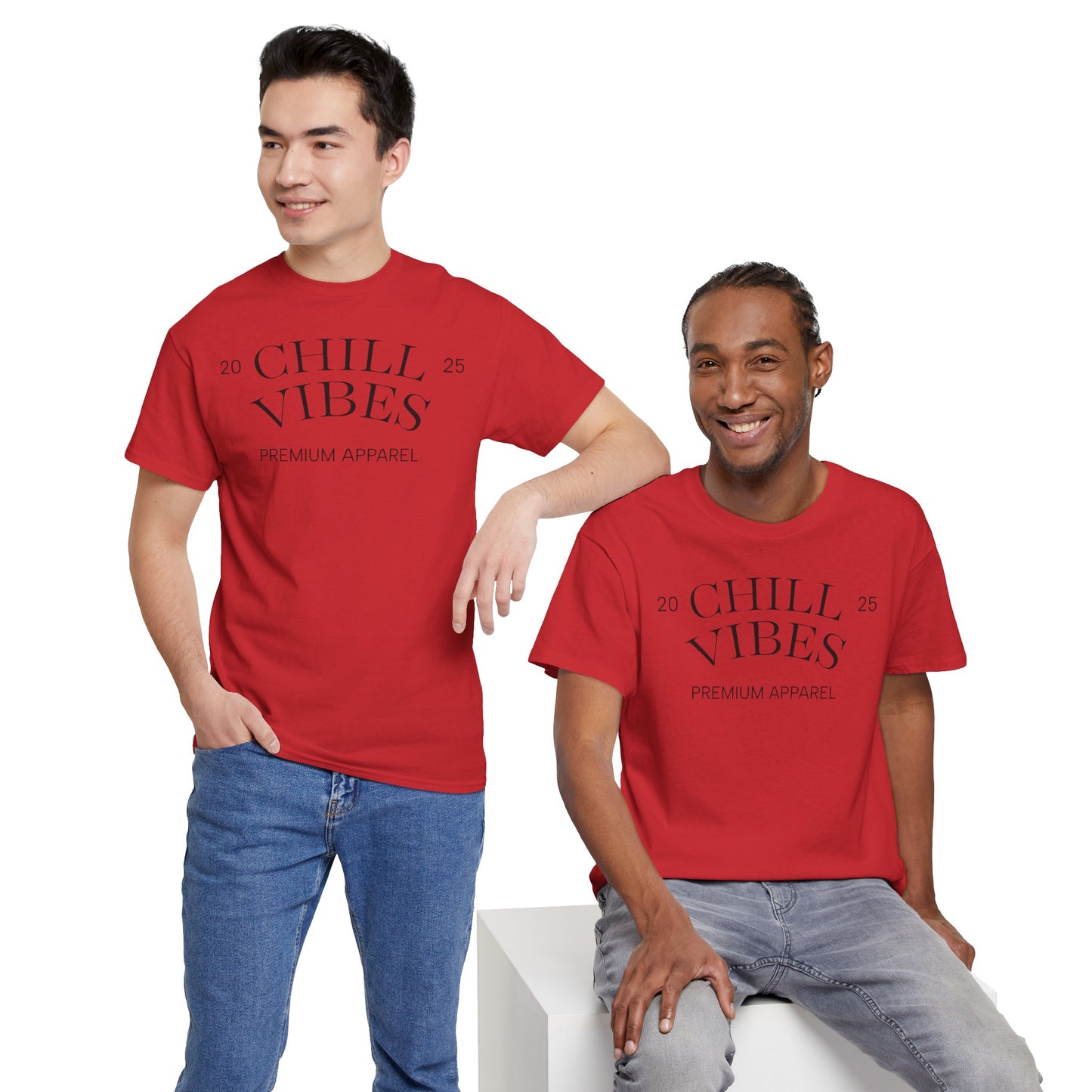 Chill Vibes™ Unisex Heavy Cotton Tee, Relaxed Wear, Casual Outfit, Gift for Friends, Everyday Style, Chill Apparel