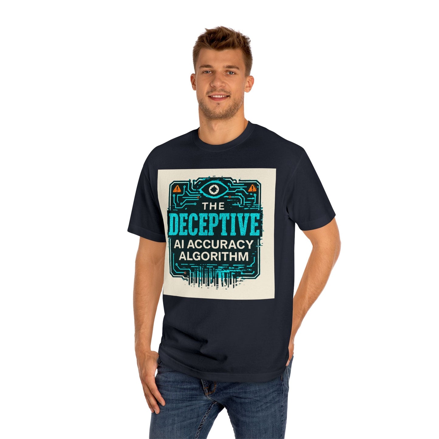 The Deceptive AI Accuracy Algorithm Ruse Clues® Tee — Tech T‑Shirt