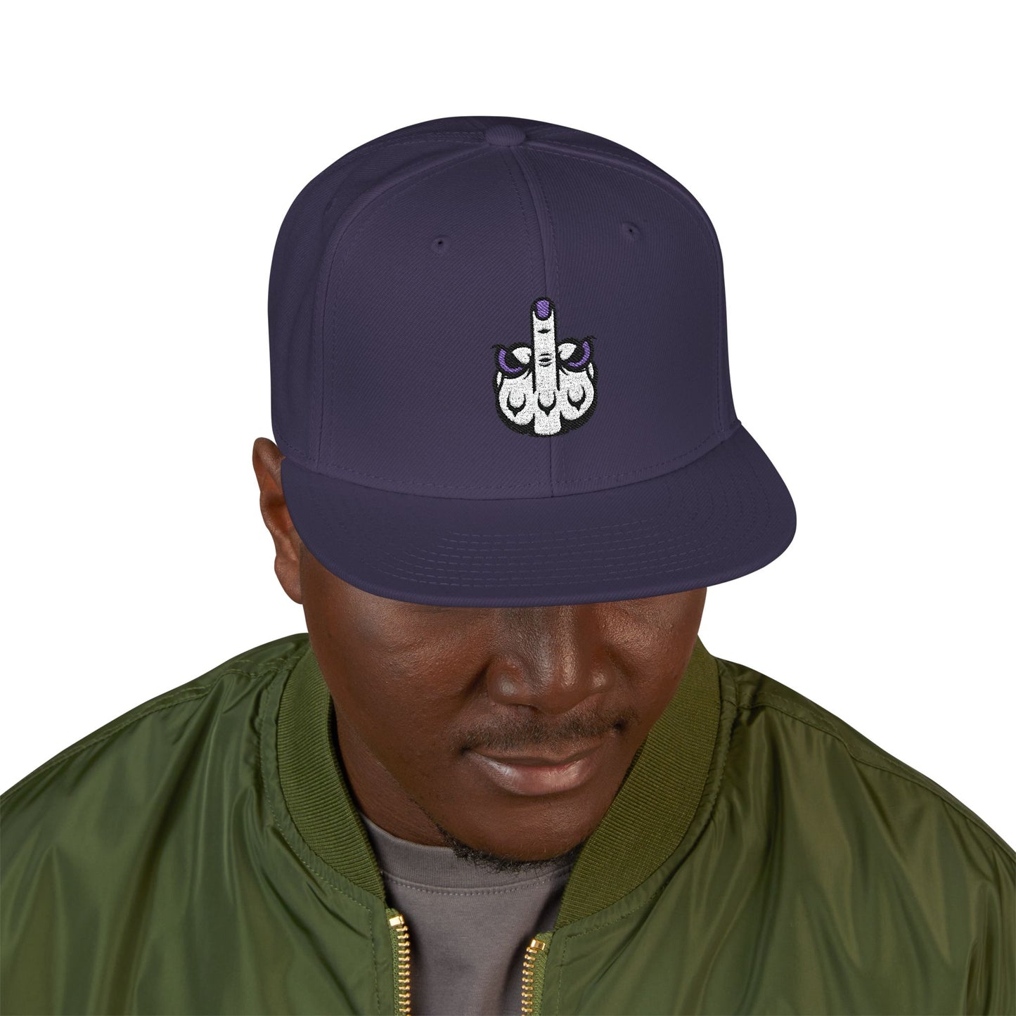 Lunar Metropolis™ Snapback Hat – Blue & White Floral Logo Cap