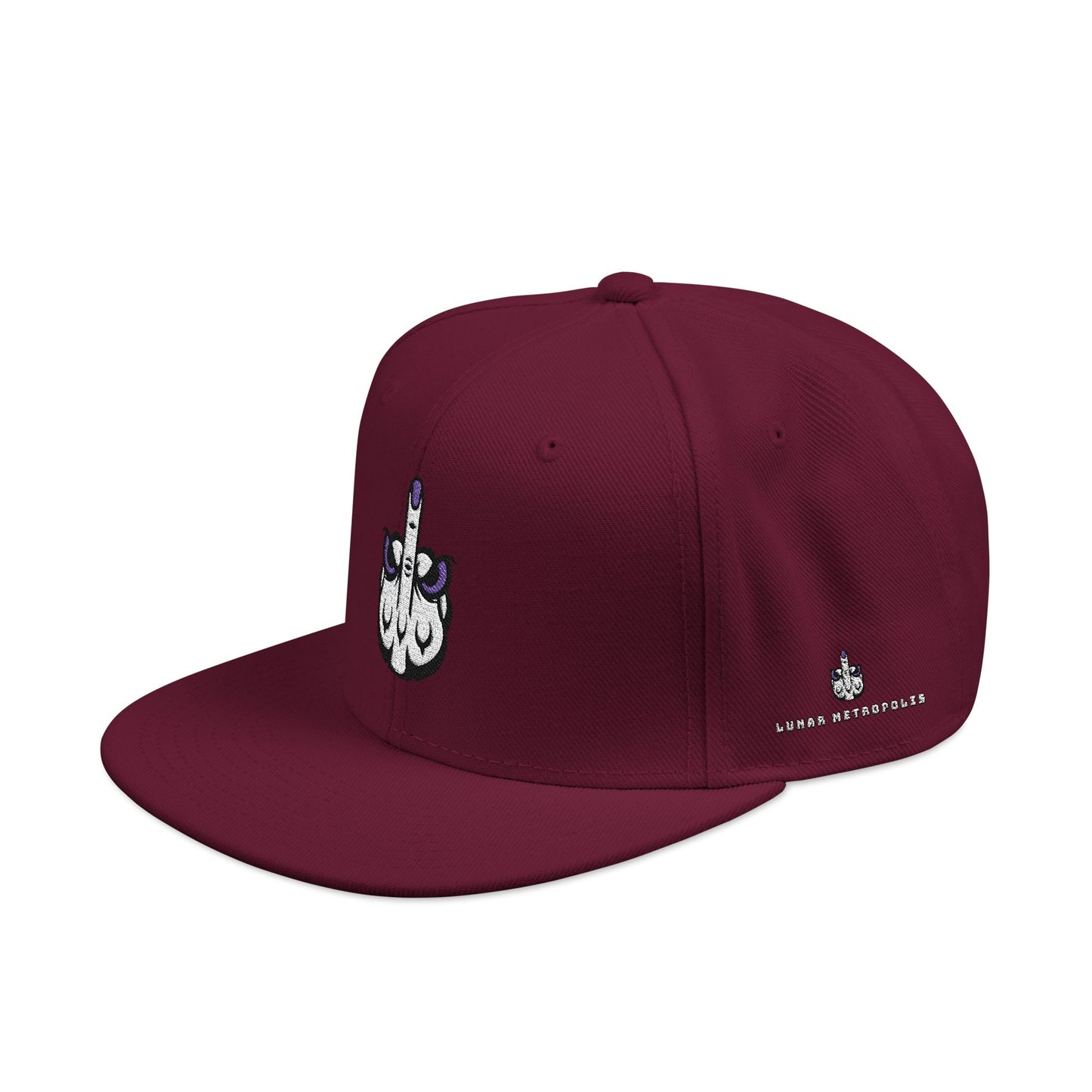 Lunar Metropolis™ Snapback Hat – Blue & White Floral Logo Cap