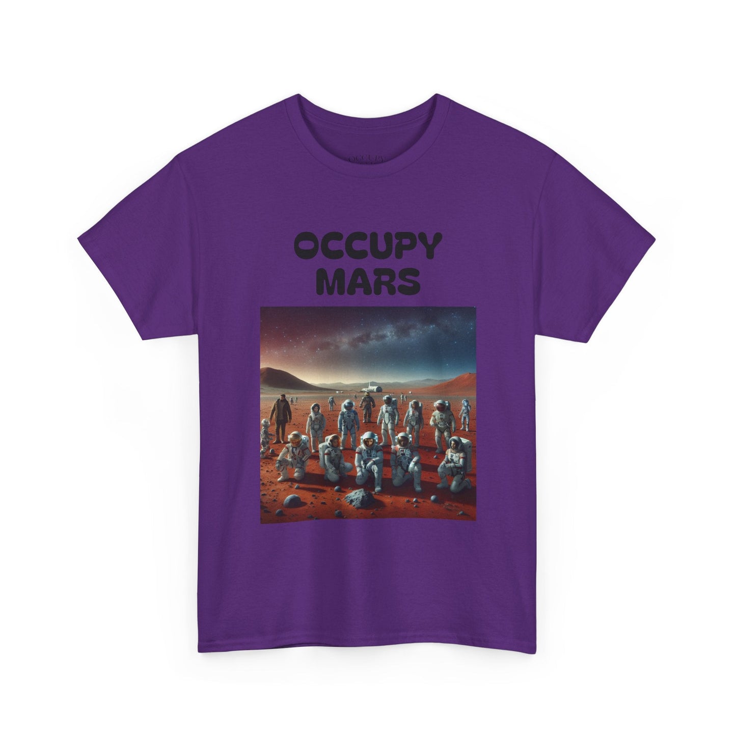 Occupy Mars™ Unisex Heavy Cotton Tee - Retro Sci-Fi T-Shirt, Space Theme Top, Gift for Astronomers and Space Lovers, Birthday Gift