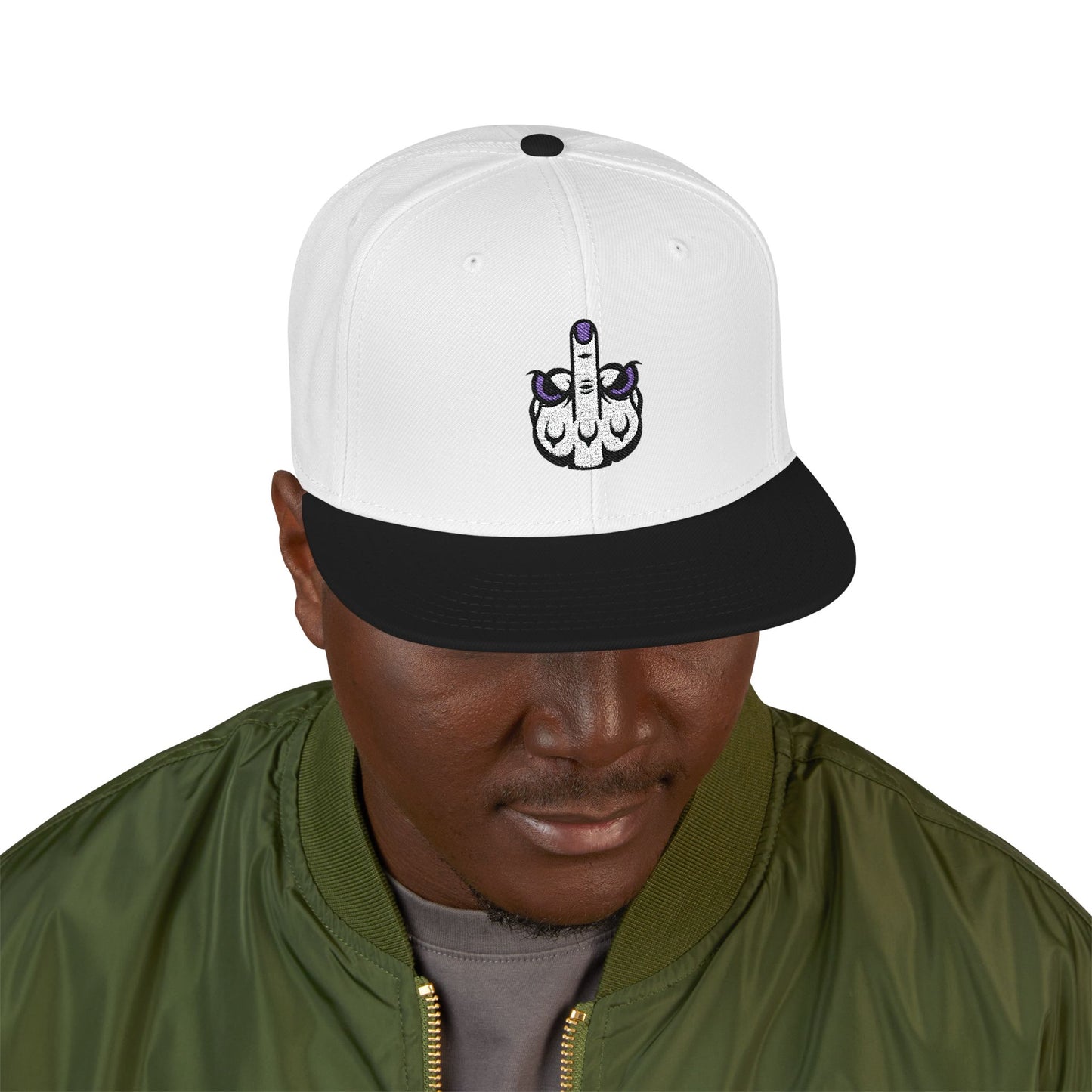 Lunar Metropolis™ Snapback Hat – Blue & White Floral Logo Cap