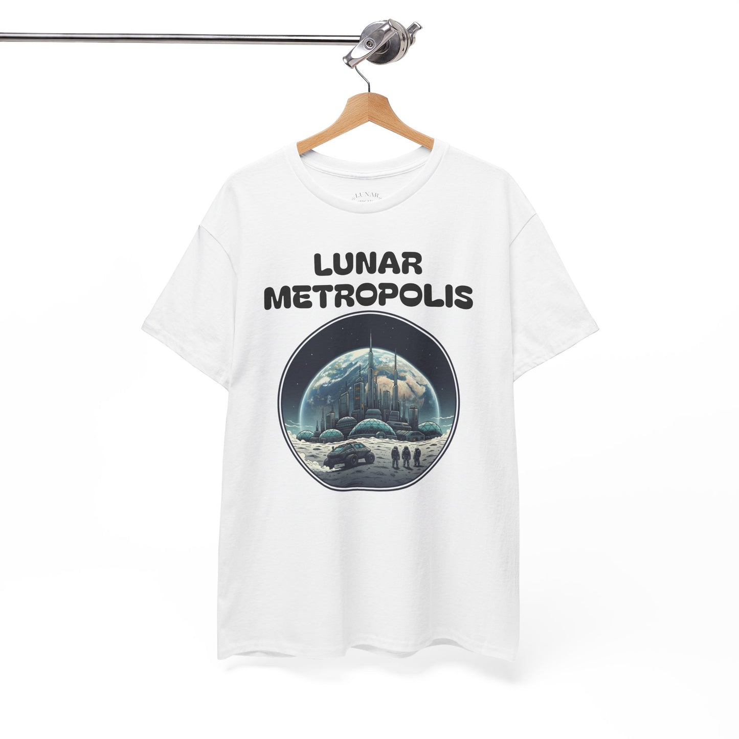 Lunar Metropolis™ Tee — Retro Sci‑Fi Moon City Graphic T‑Shirt