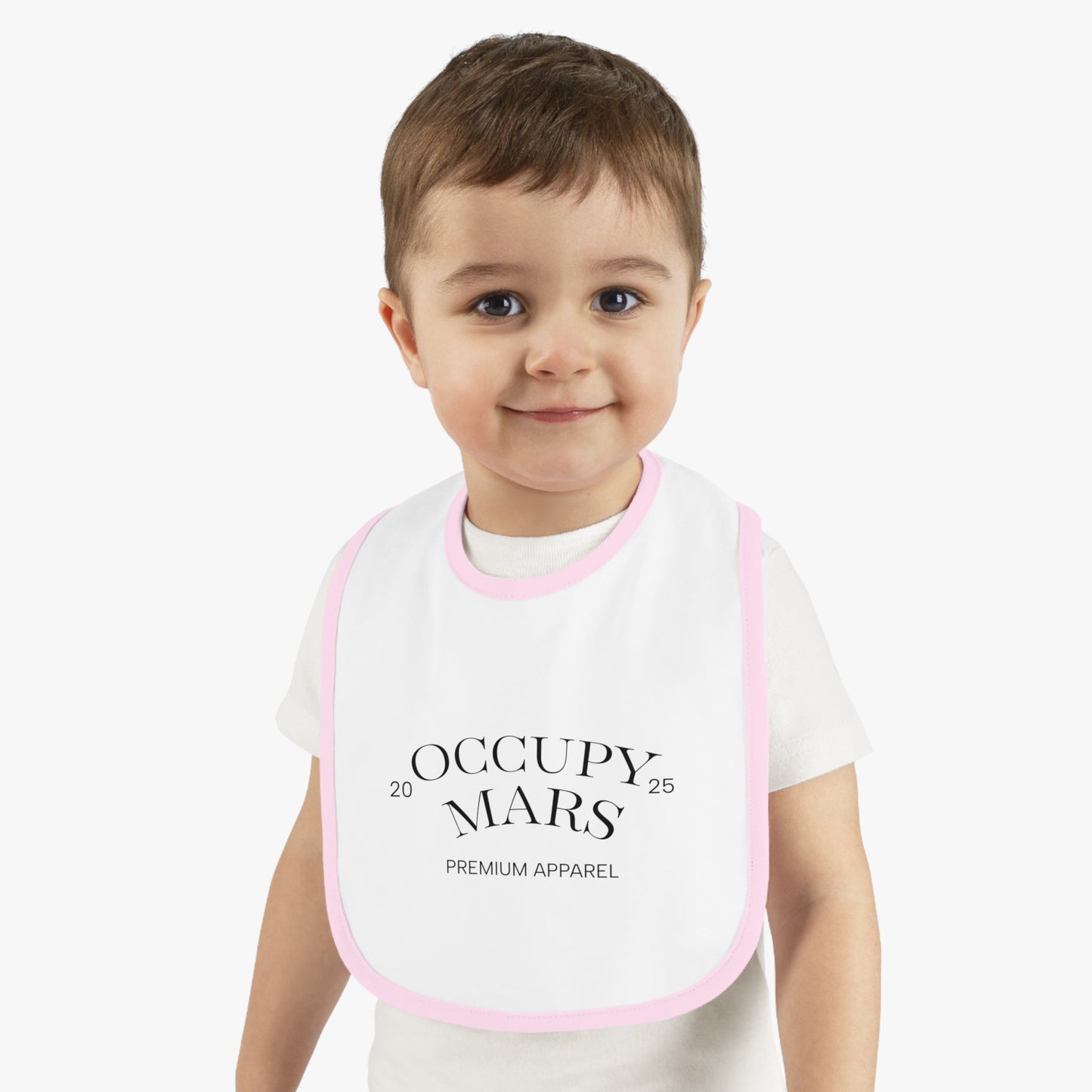 OCCUPY MARS™ Baby Space-Themed Apparel Bib, Cute Bib for Infants, Gift for New Parents, Unique Baby Shower Gift, Stylish Feeding Bib
