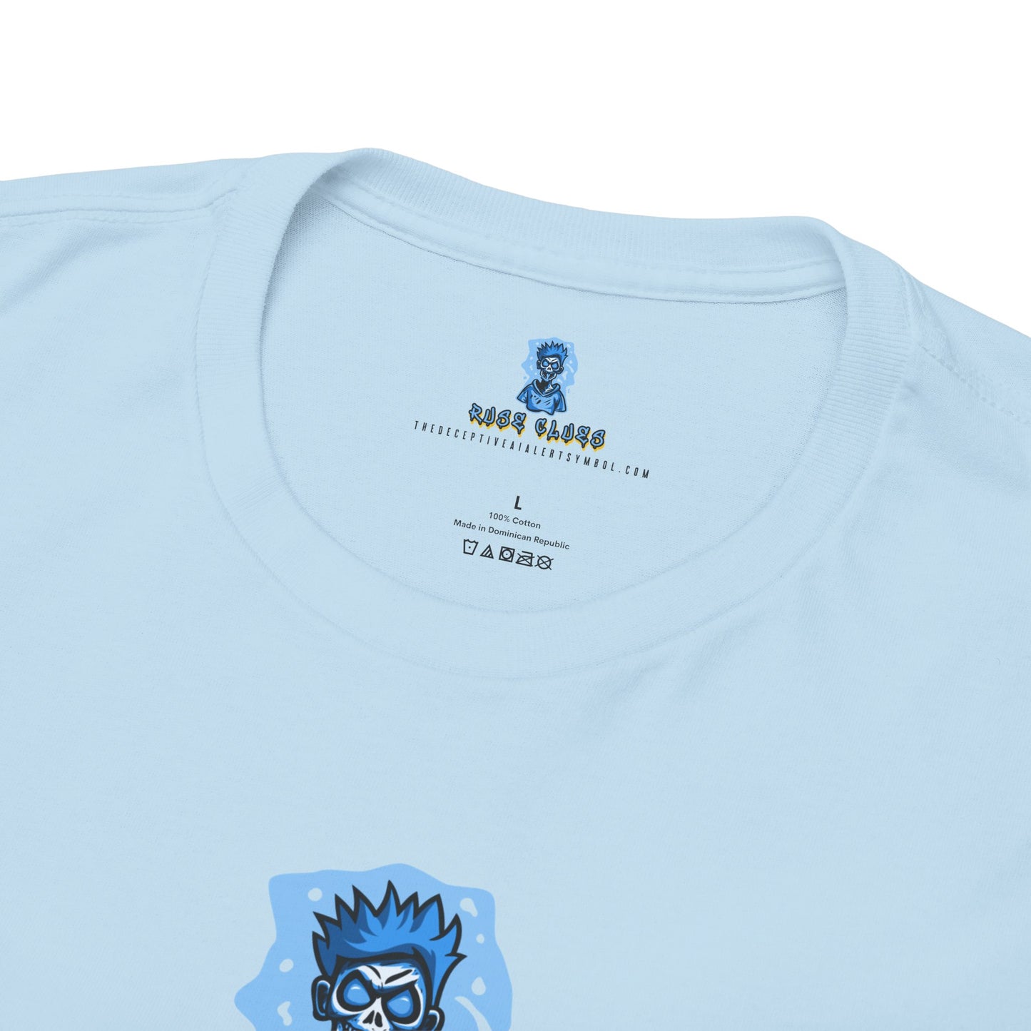 Ruse Clues® TheDeceptiveAIAlertSymbol.com™ Screaming Zombie logo Tee