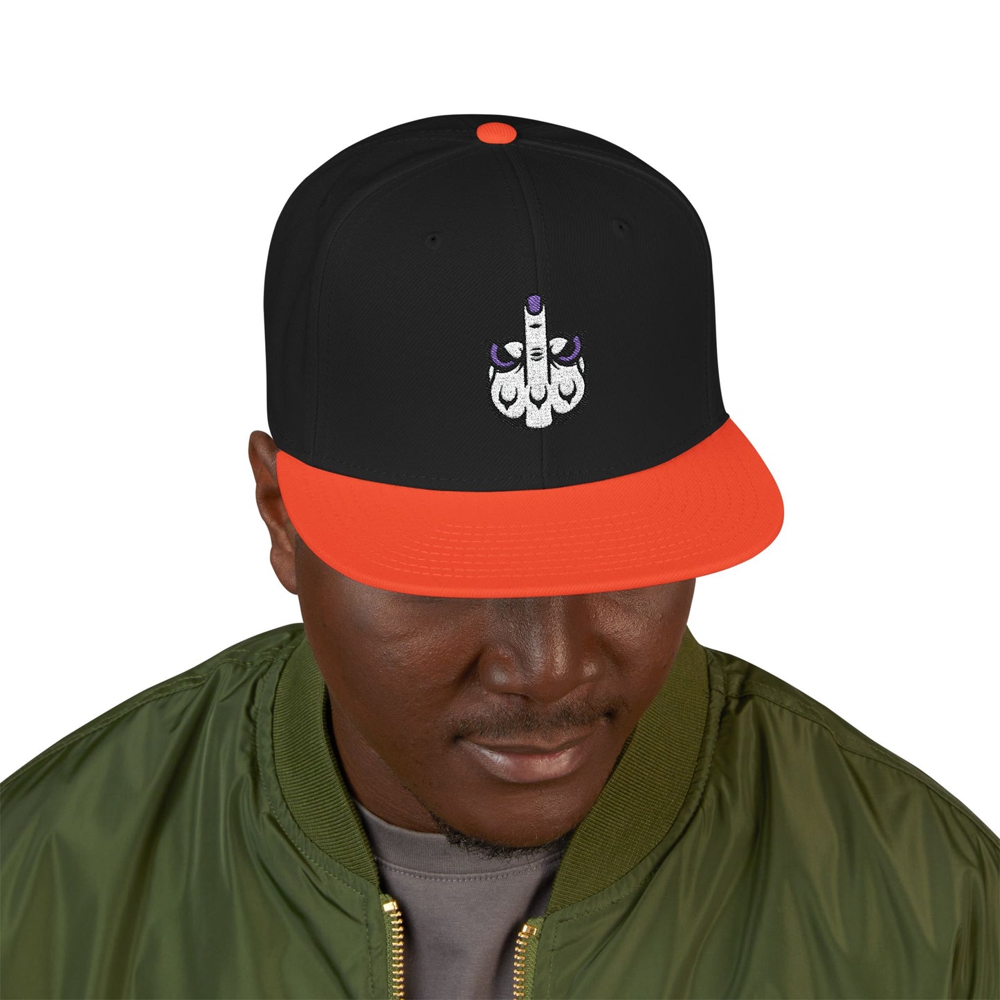 Lunar Metropolis™ Snapback Hat – Blue & White Floral Logo Cap
