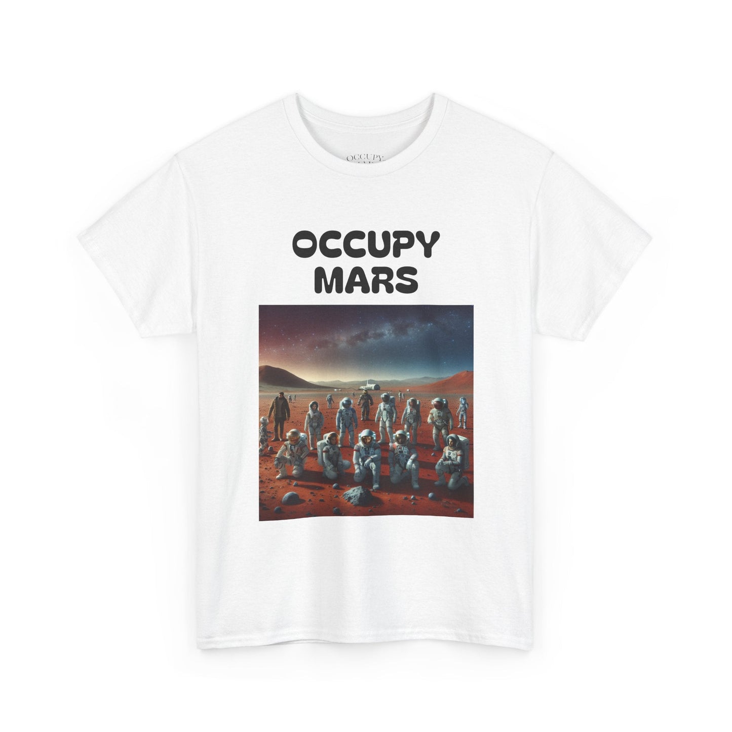 Occupy Mars™ Unisex Heavy Cotton Tee - Retro Sci-Fi T-Shirt, Space Theme Top, Gift for Astronomers and Space Lovers, Birthday Gift